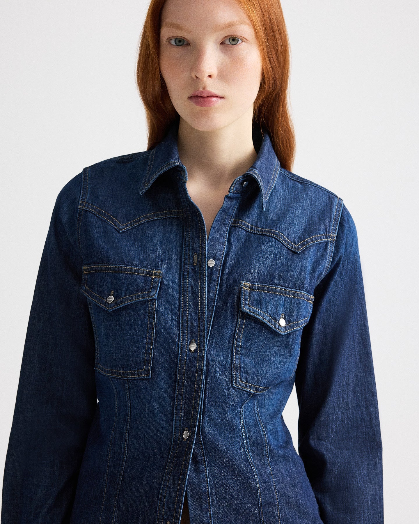 TWP - Mustang Sally Shirt in Denim Shirting - Image 2