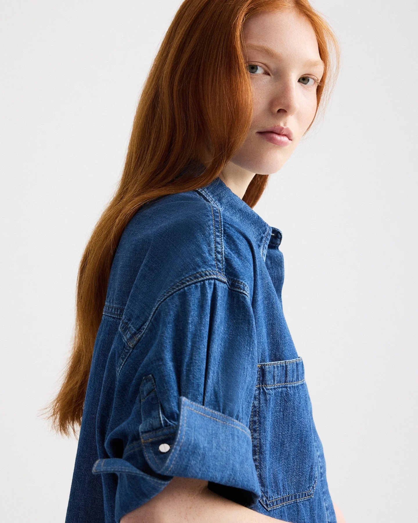 TWP - My Newest Mistake Shirt in Denim Shirting - Image 2