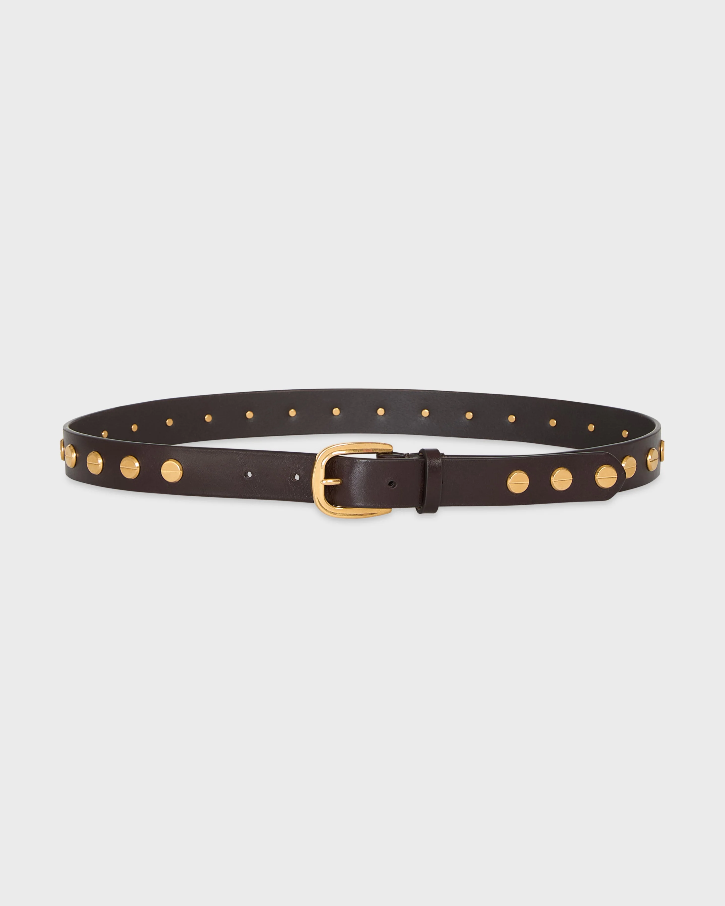 TWP - Narrow Nailhead Belt in Vachetta Leather