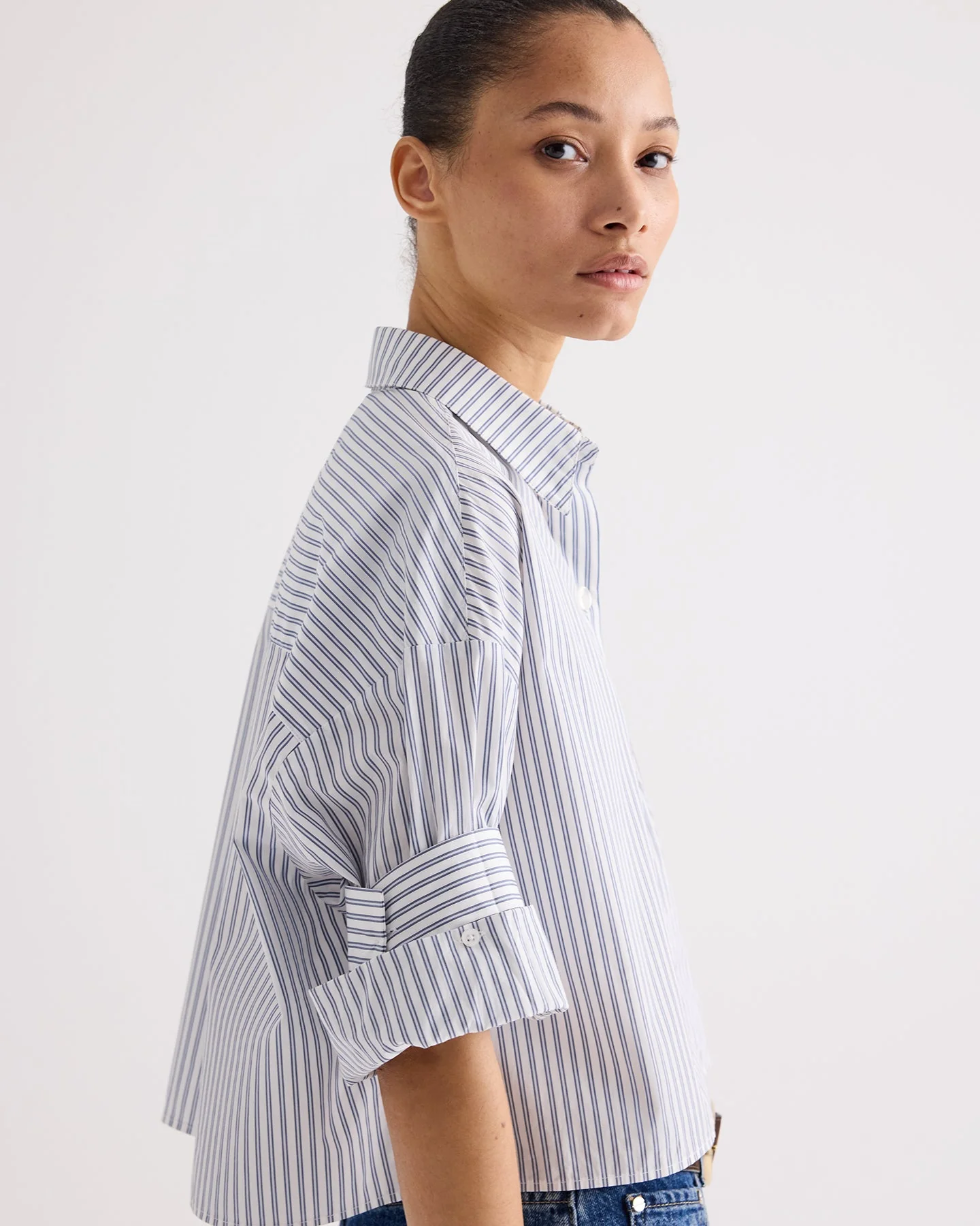 TWP - Next Ex Shirt in Double Stripe Shirting - Image 3