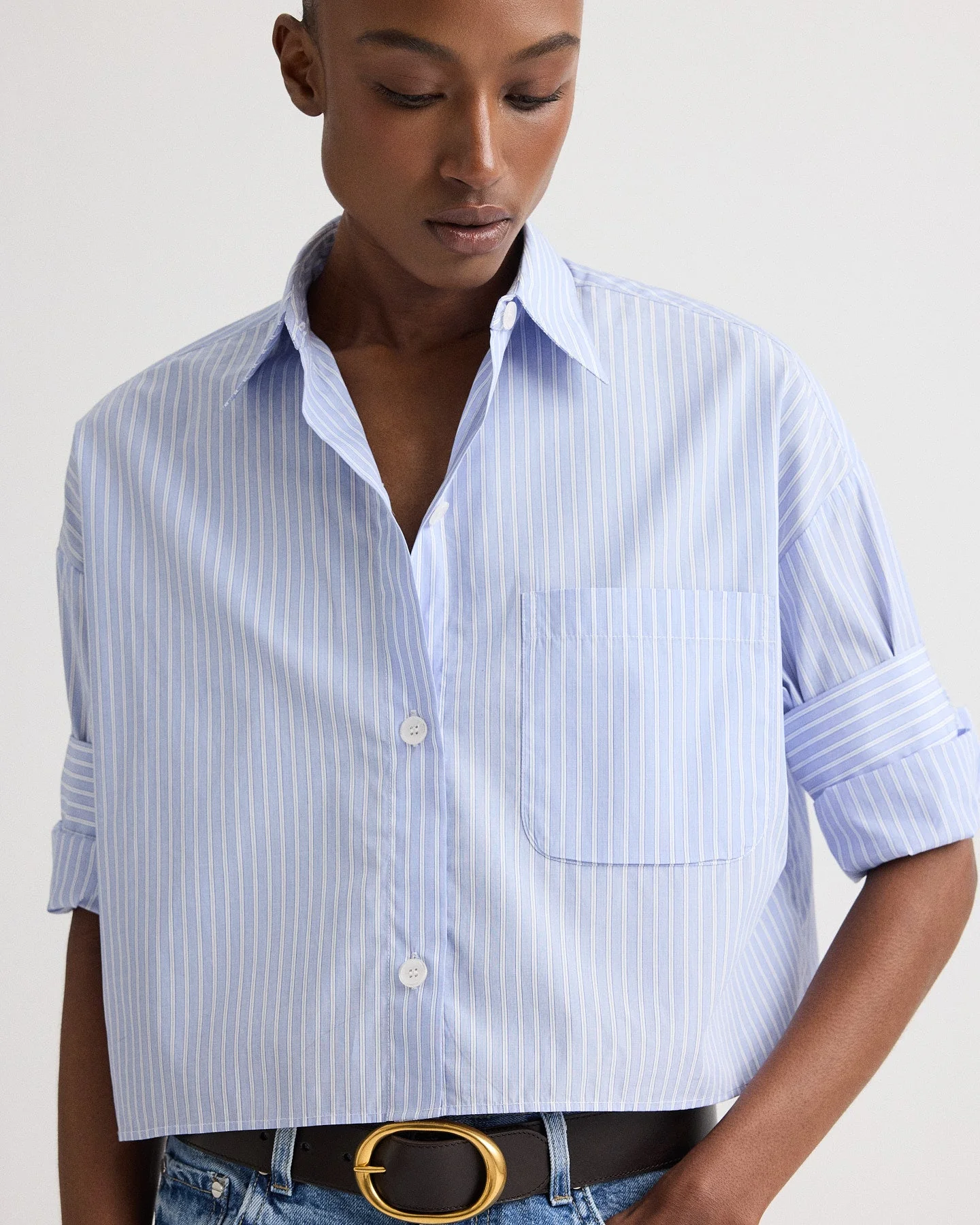 TWP - Next Ex Shirt in Spaced Stripe Cotton Shirting - Image 2