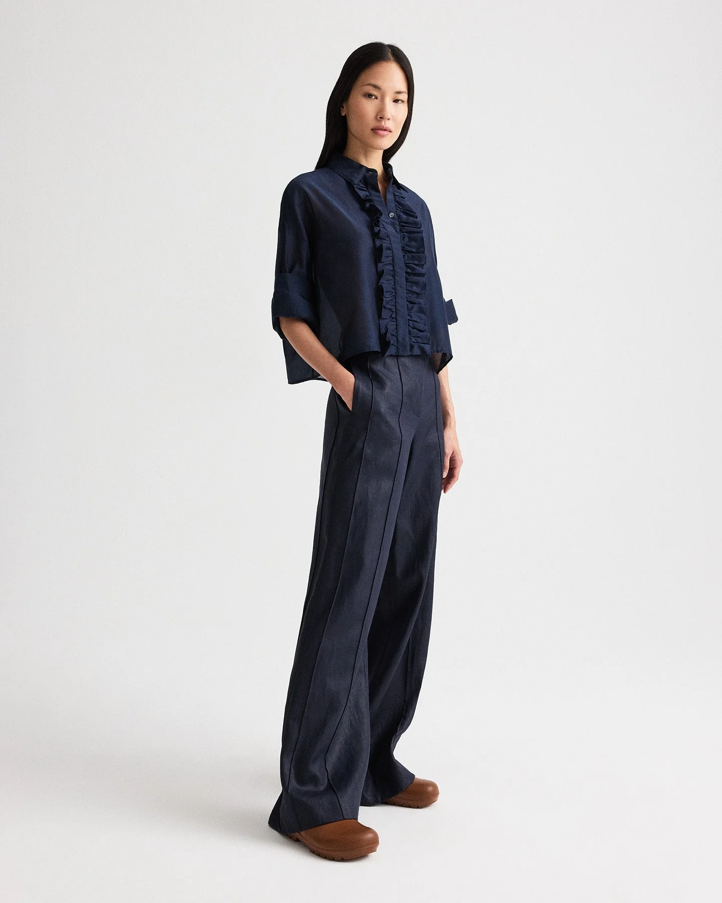 TWP - Next Ex Shirt with Ruffle in Cotton Silk Organza - Image 4