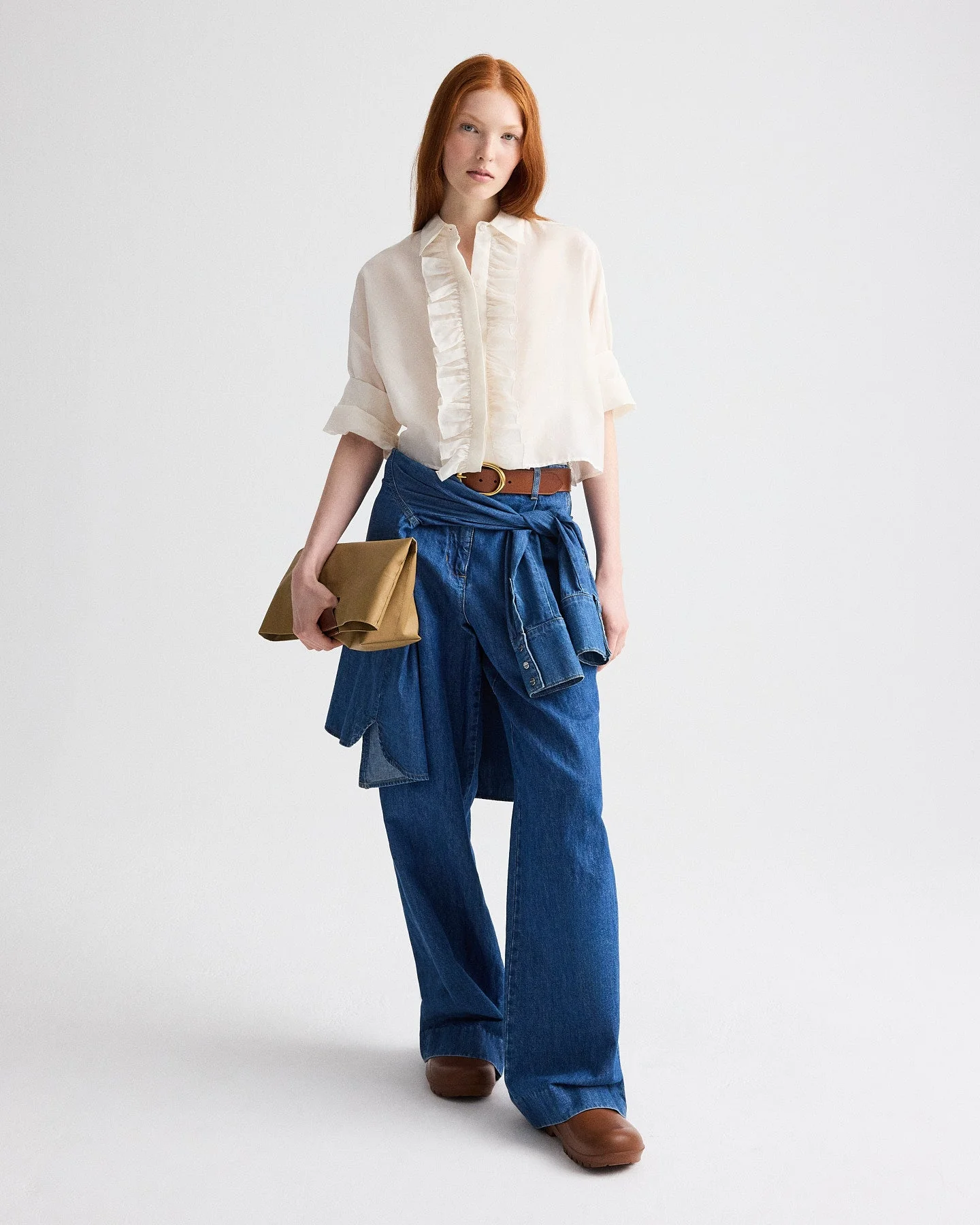TWP - Next Ex Shirt with Ruffle in Cotton Silk Organza - Image 3
