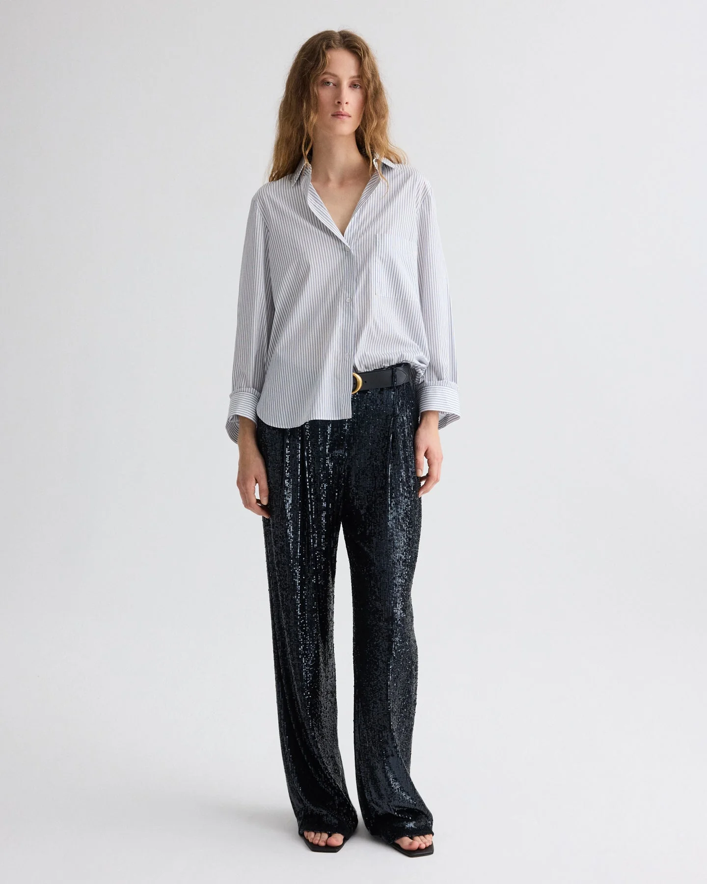 TWP - Next Morning Shirt in Micro Hairline Stripe - Image 2