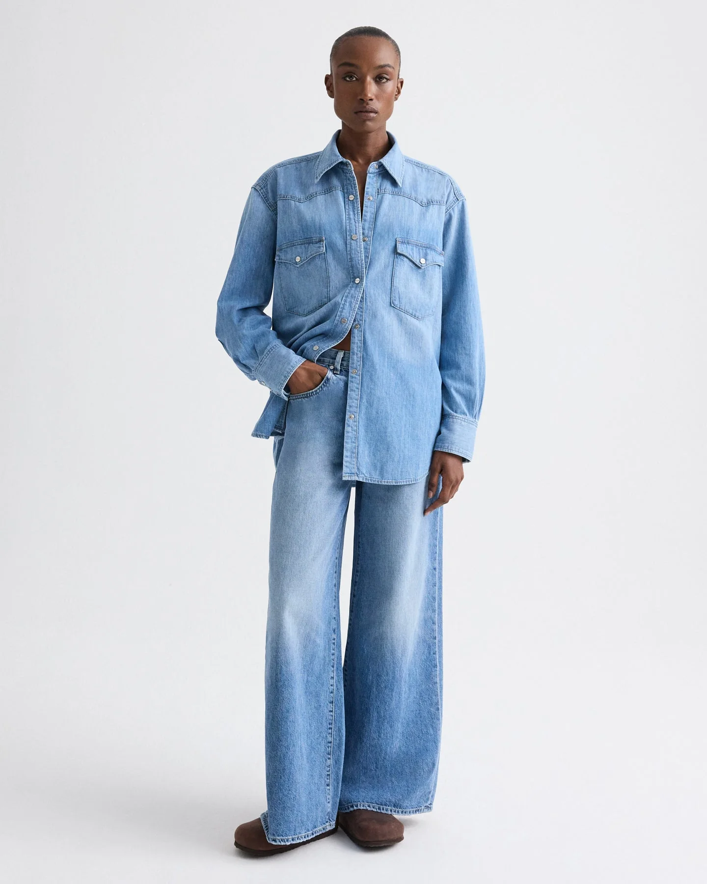 TWP - OG Supersized Ranchers Shirt in Denim Shirting - Image 4