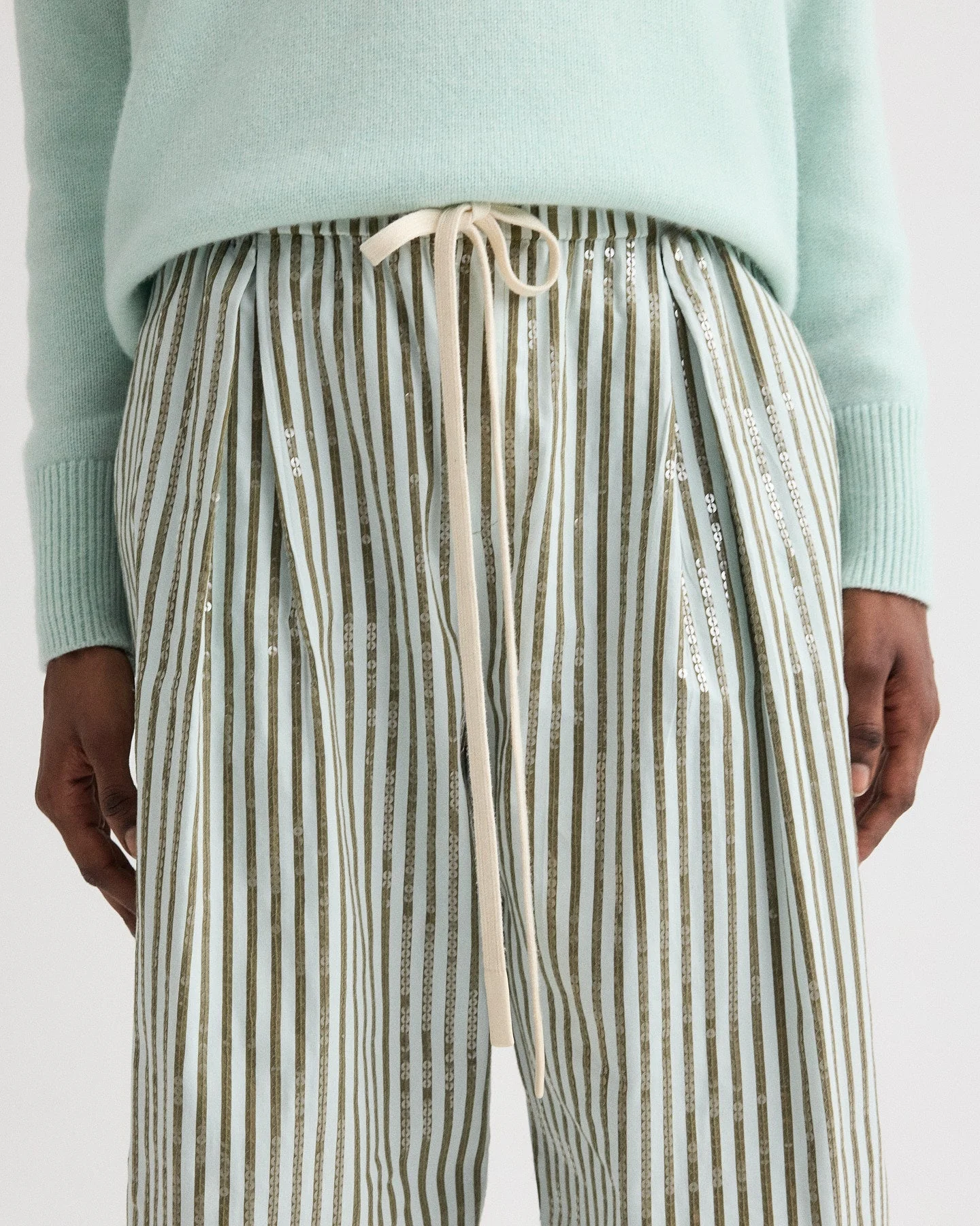 TWP - PJ Pant in Clear Sequin on Stripe - Image 3