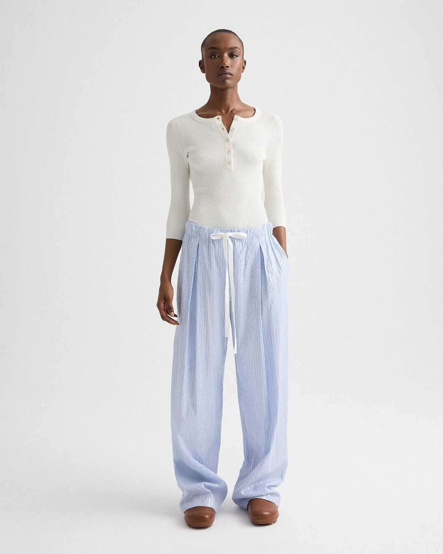 TWP - PJ Pant in Micro Triple Stripe - Image 4