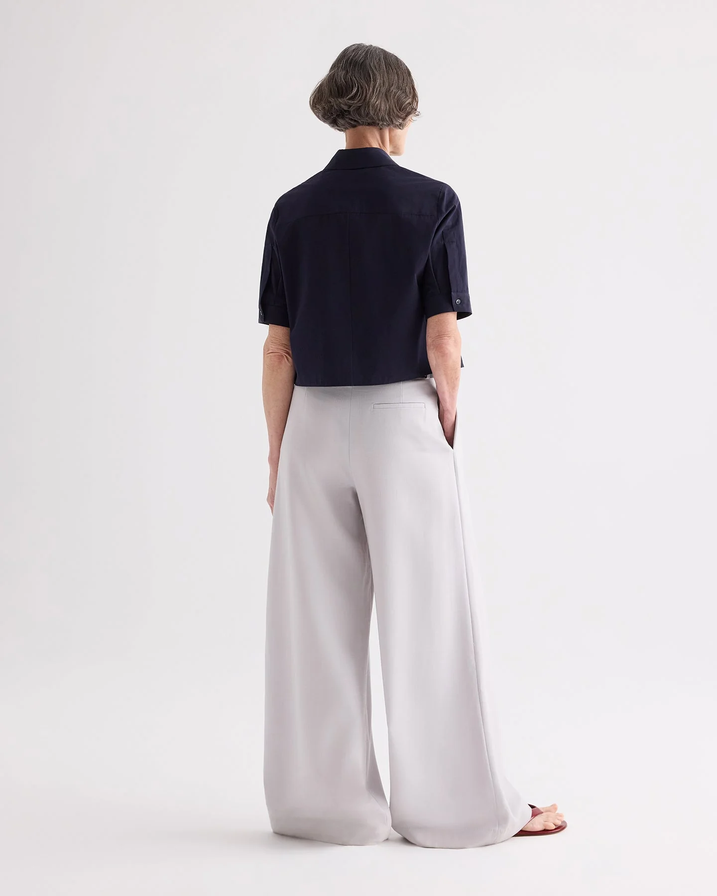 TWP - Short Lived Shirt with Pleated Placket in Super Compact Poplin - Image 5