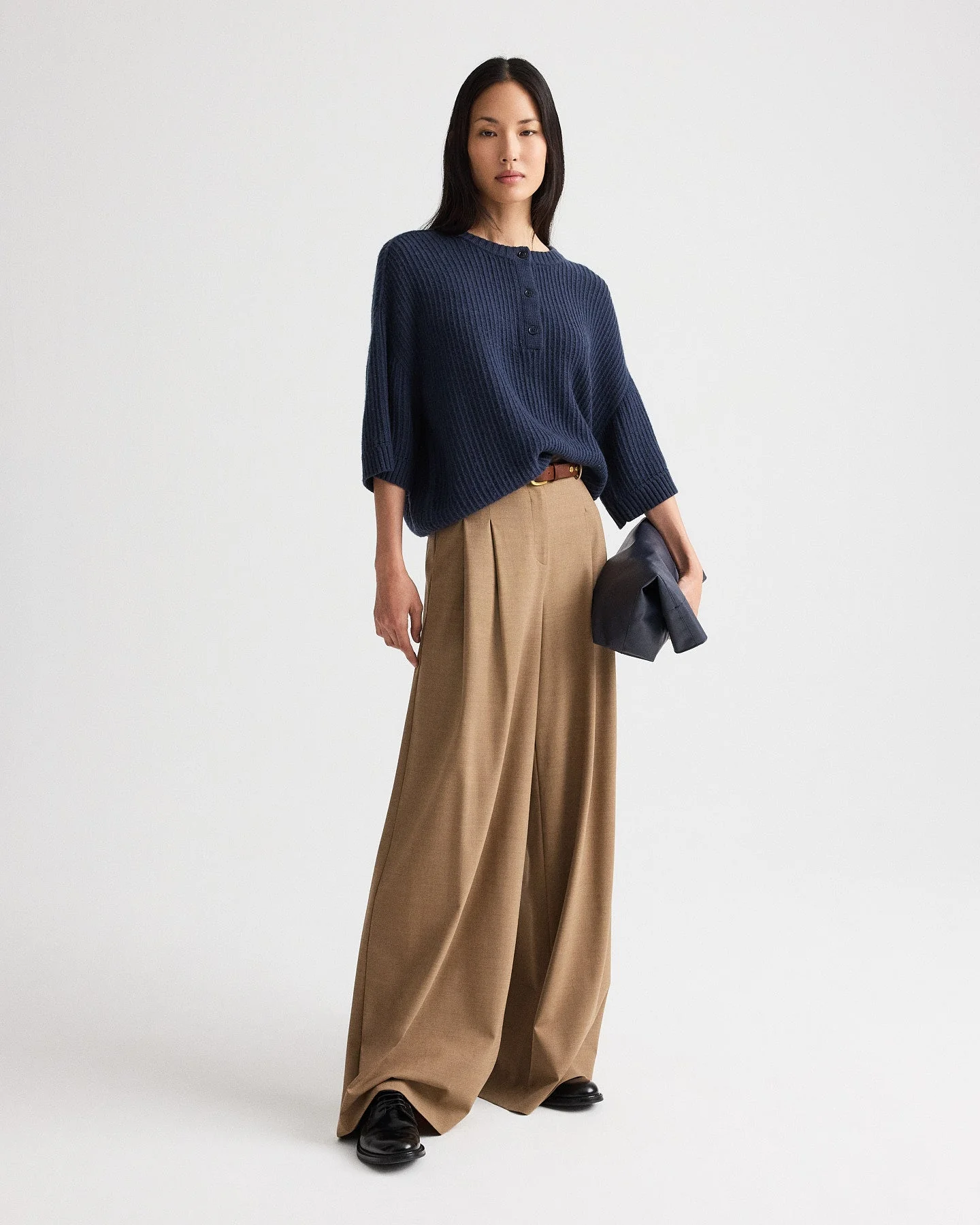 TWP - Short Sleeve Henley in Italian Cashmere - Image 3