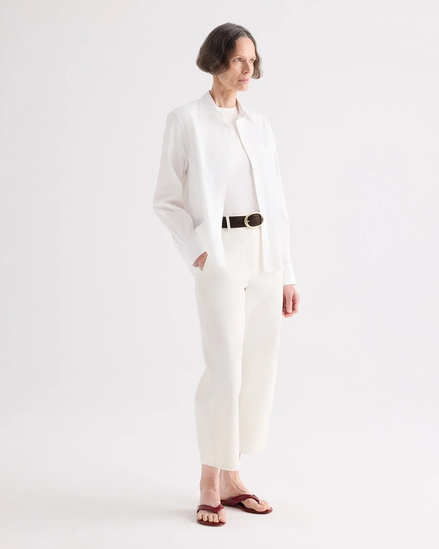 TWP - Slouchy Bf Trouser in Cotton Linen Twill - Image 3