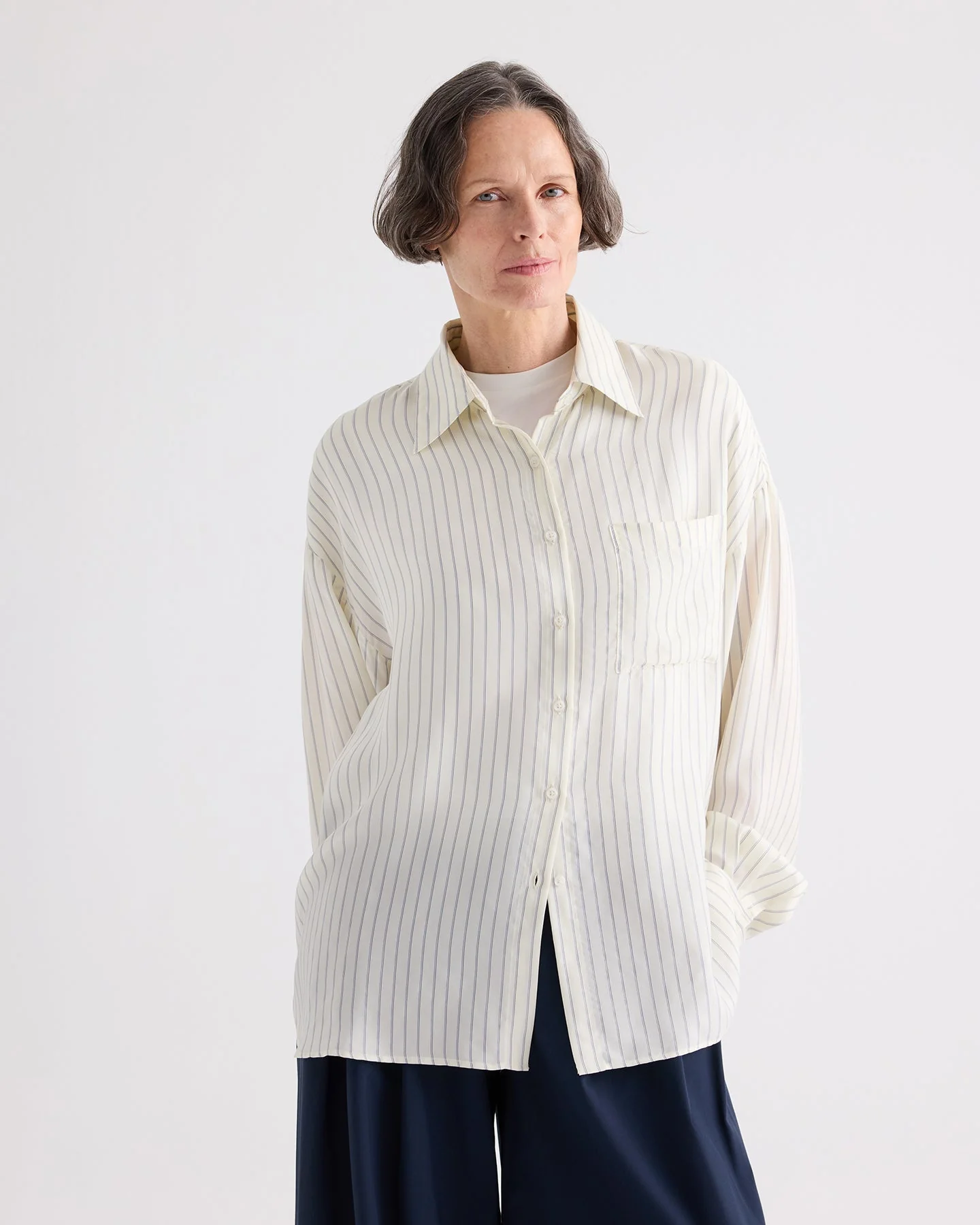 TWP - Something Borrowed Shirt in Pencil Stripe Viscose