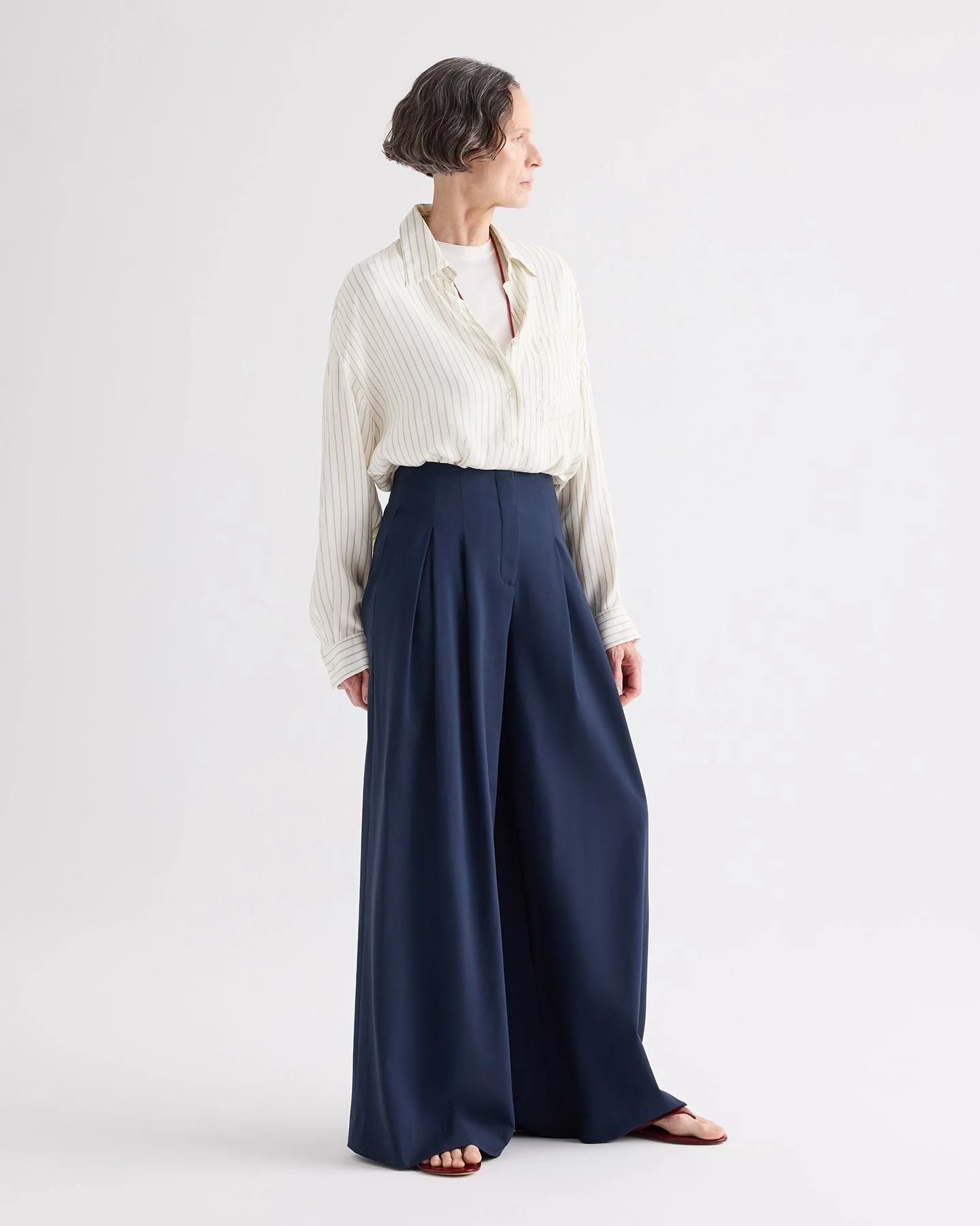 TWP - Something Borrowed Shirt in Pencil Stripe Viscose - Image 4