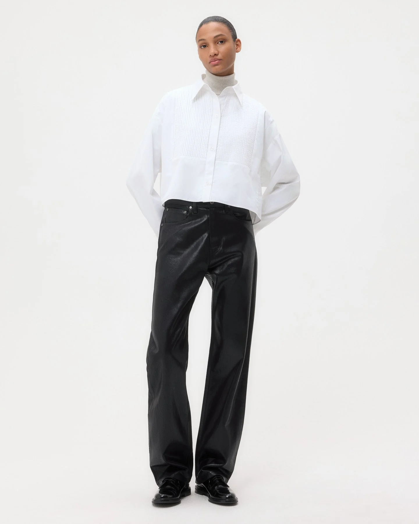 TWP - Soon To Be Ex Shirt With Bib in Super Compact Poplin - Image 3