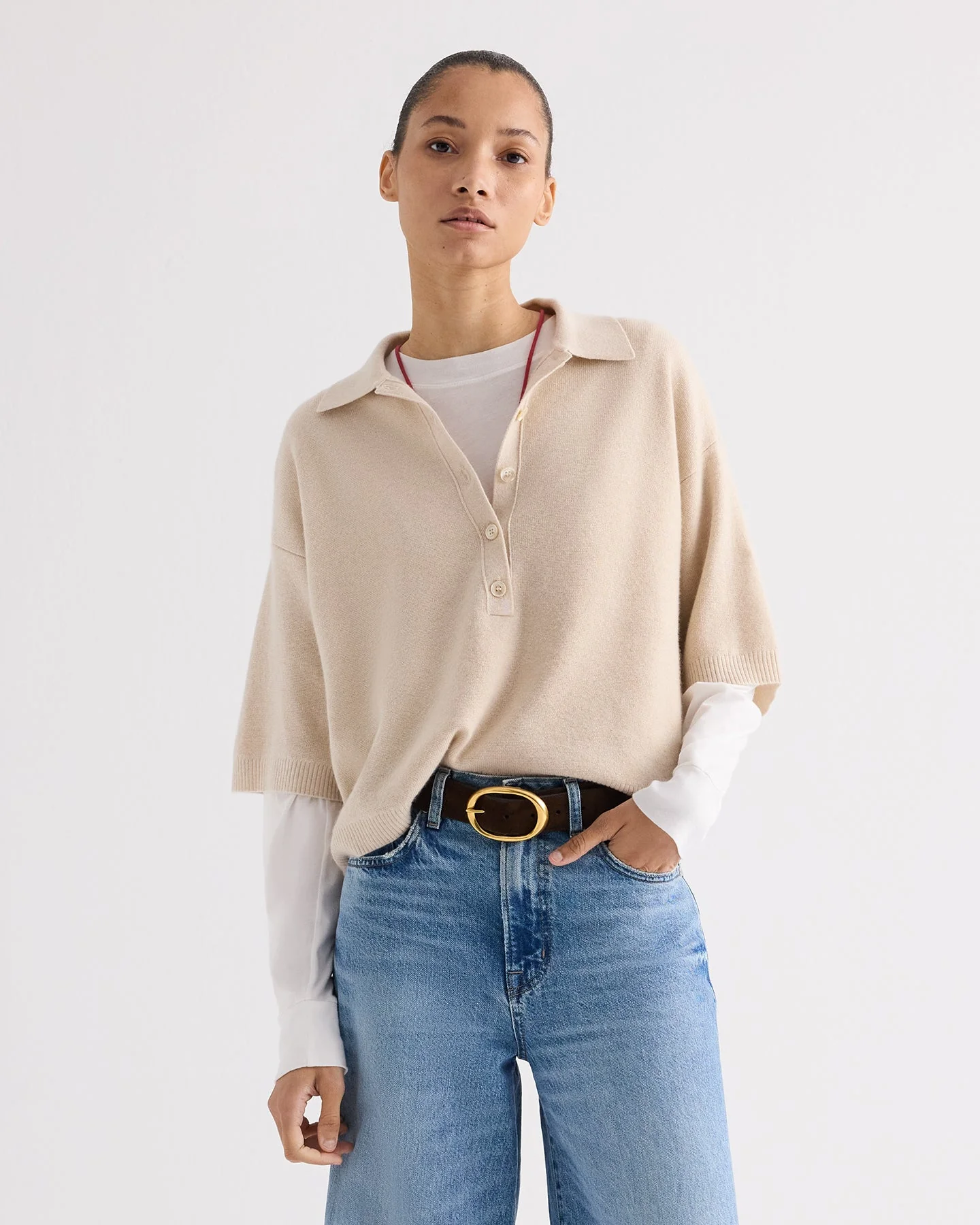 TWP - SS Polo Sweater in Italian Cashmere