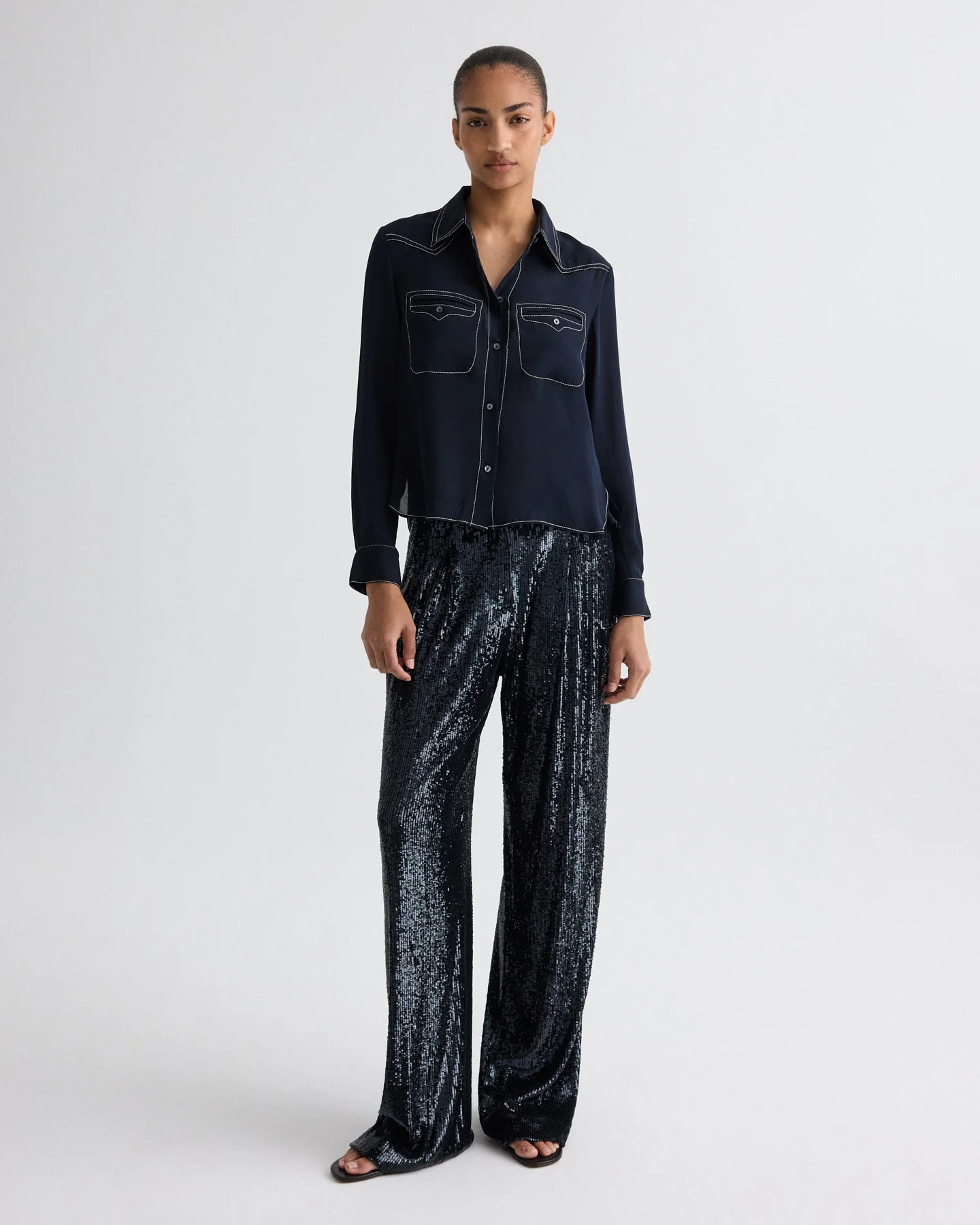 TWP - Sulli Pant in Stripe Sequin Mesh - Image 3