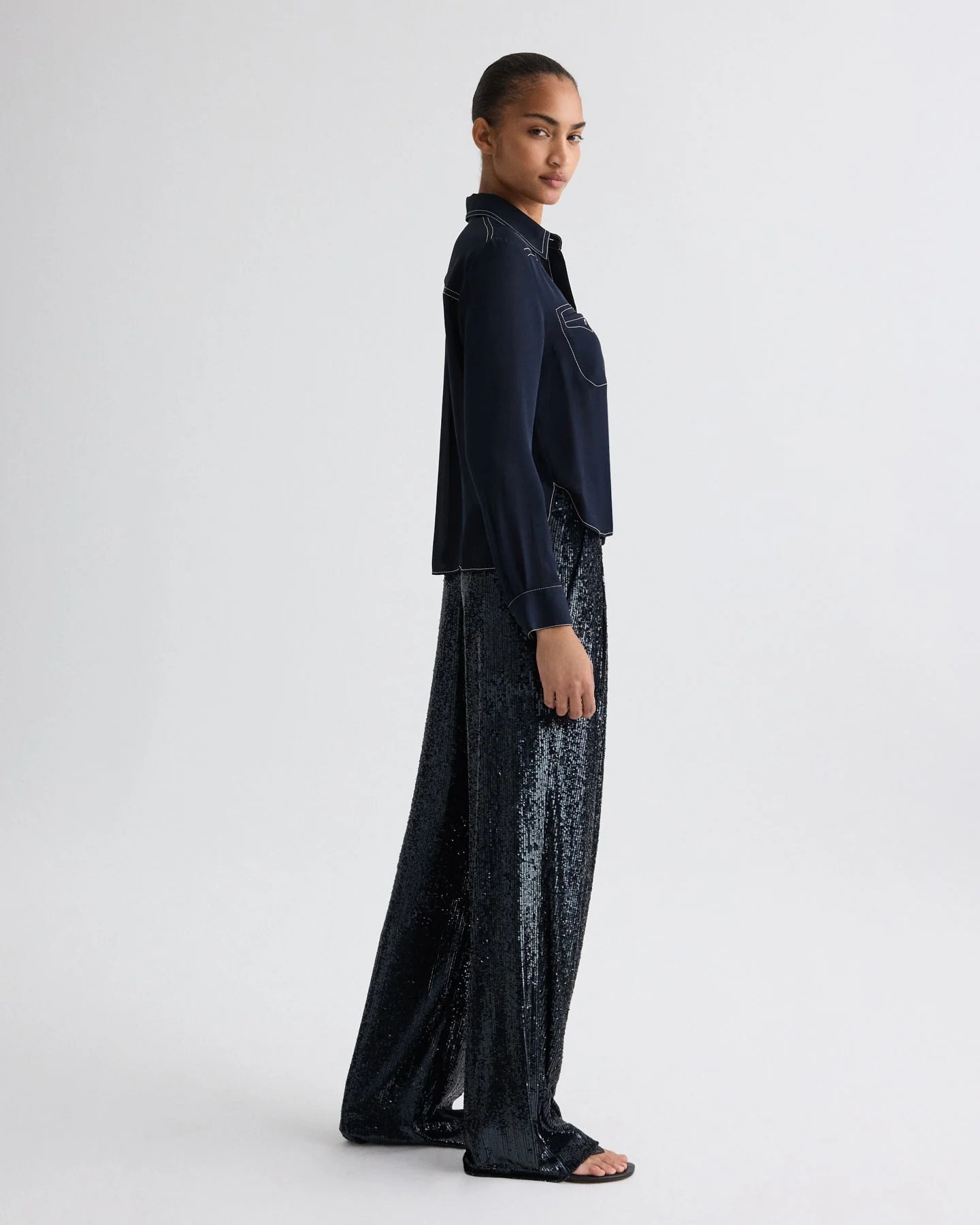 TWP - Sulli Pant in Stripe Sequin Mesh - Image 4