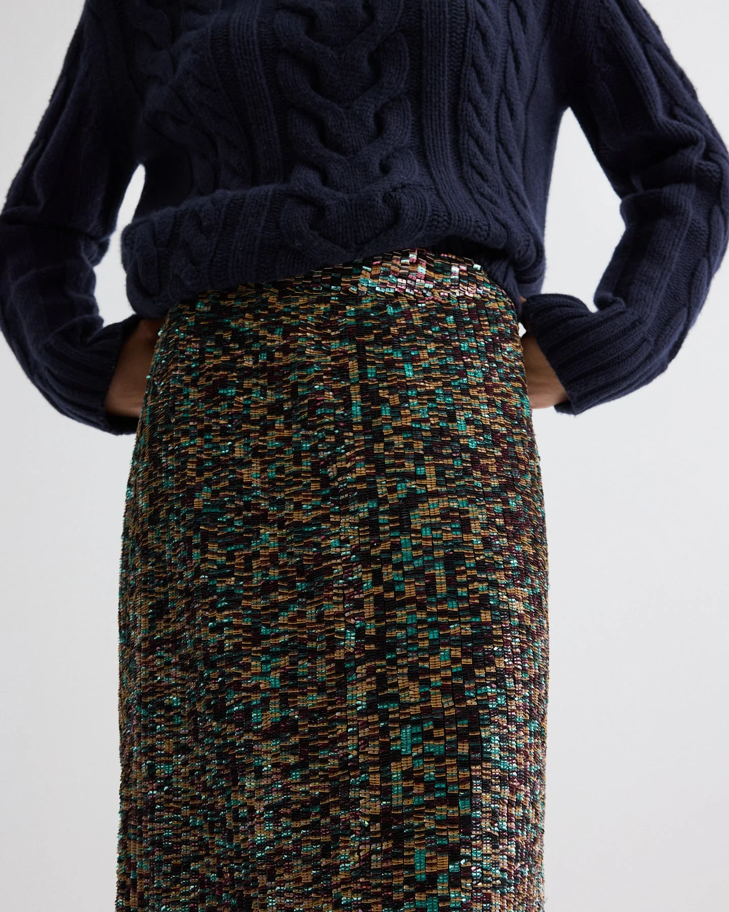 TWP - Sylkie Skirt in Sequin Abstract Sequins - Image 4