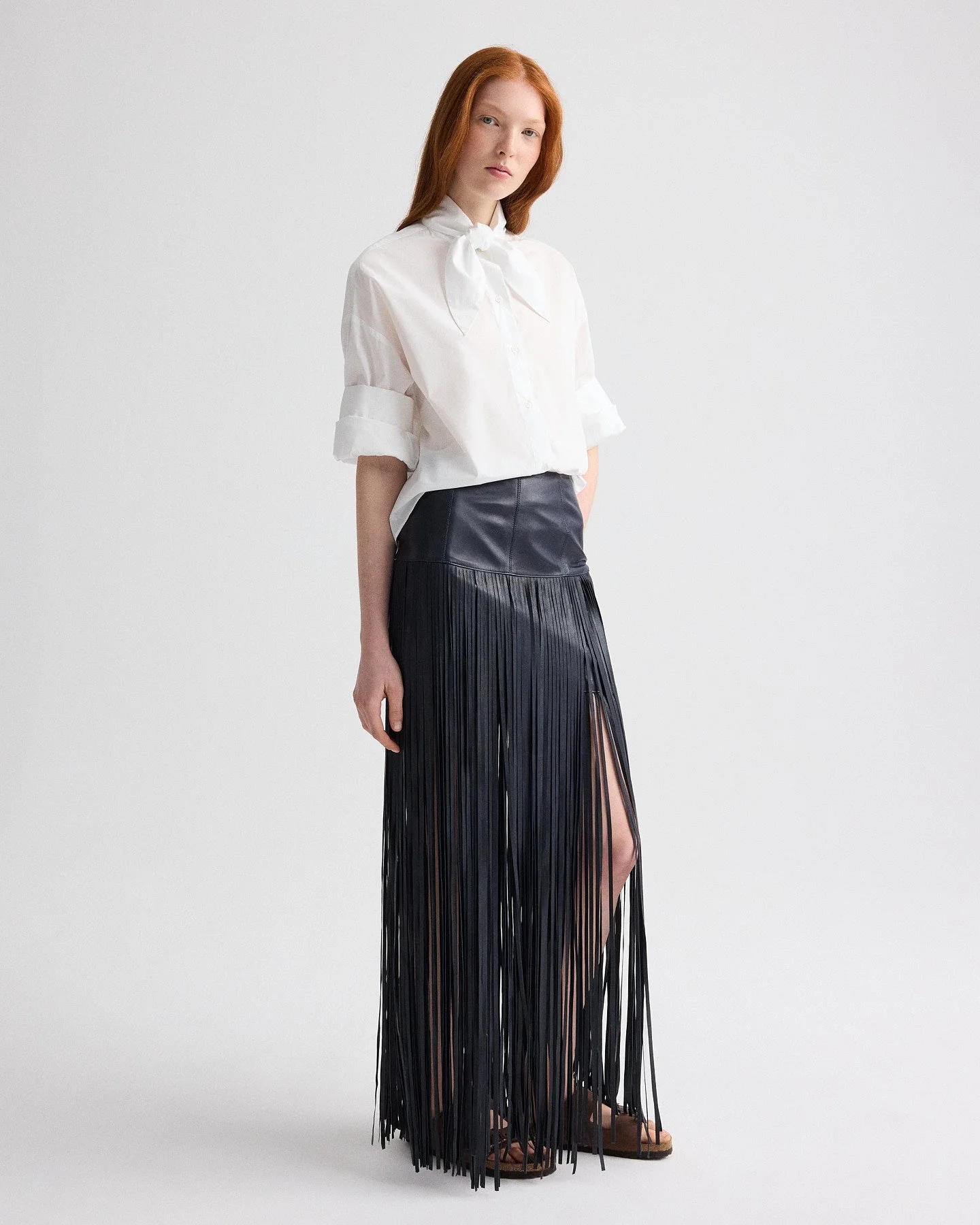 TWP - Tangled Up + Blue Skirt in Leather - Image 3
