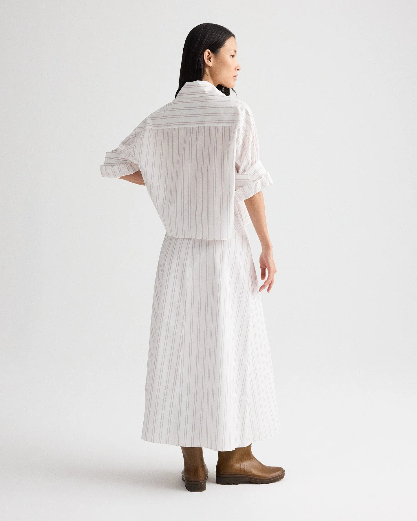 TWP - The A - Line Skirt in Drop Needle Double Stripe - Image 4