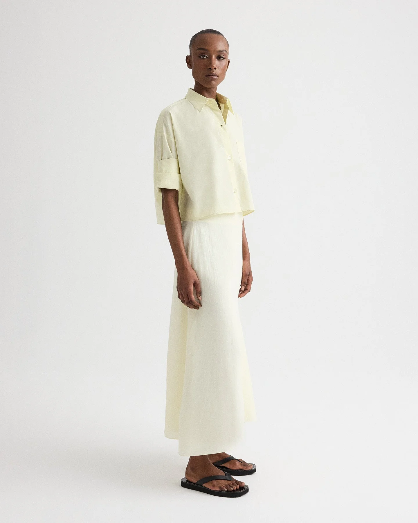 TWP - The A - Line Skirt in Fluid Linen Shirting - Image 4
