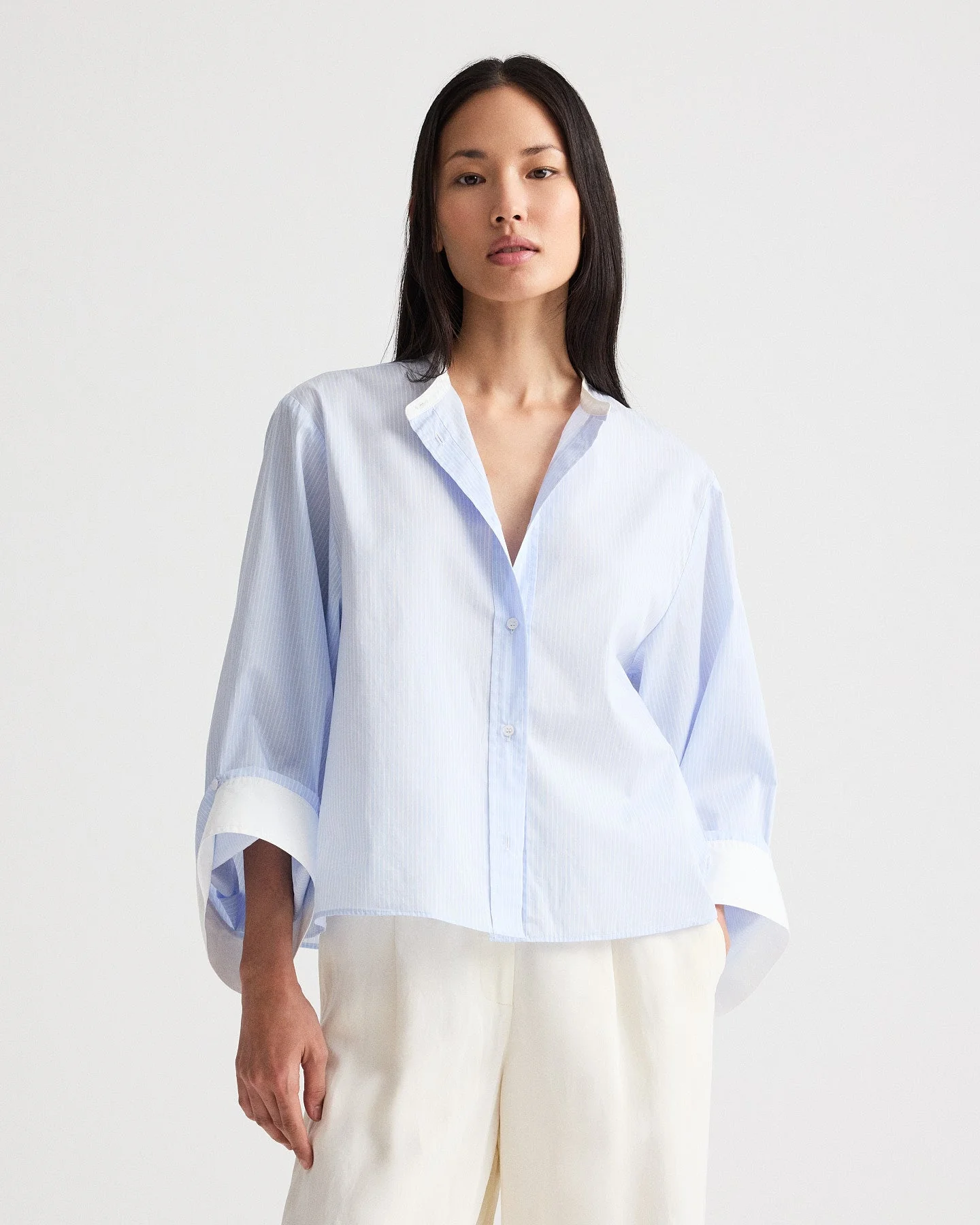 TWP - The Beau Shirt in Stripe Twill Shirting