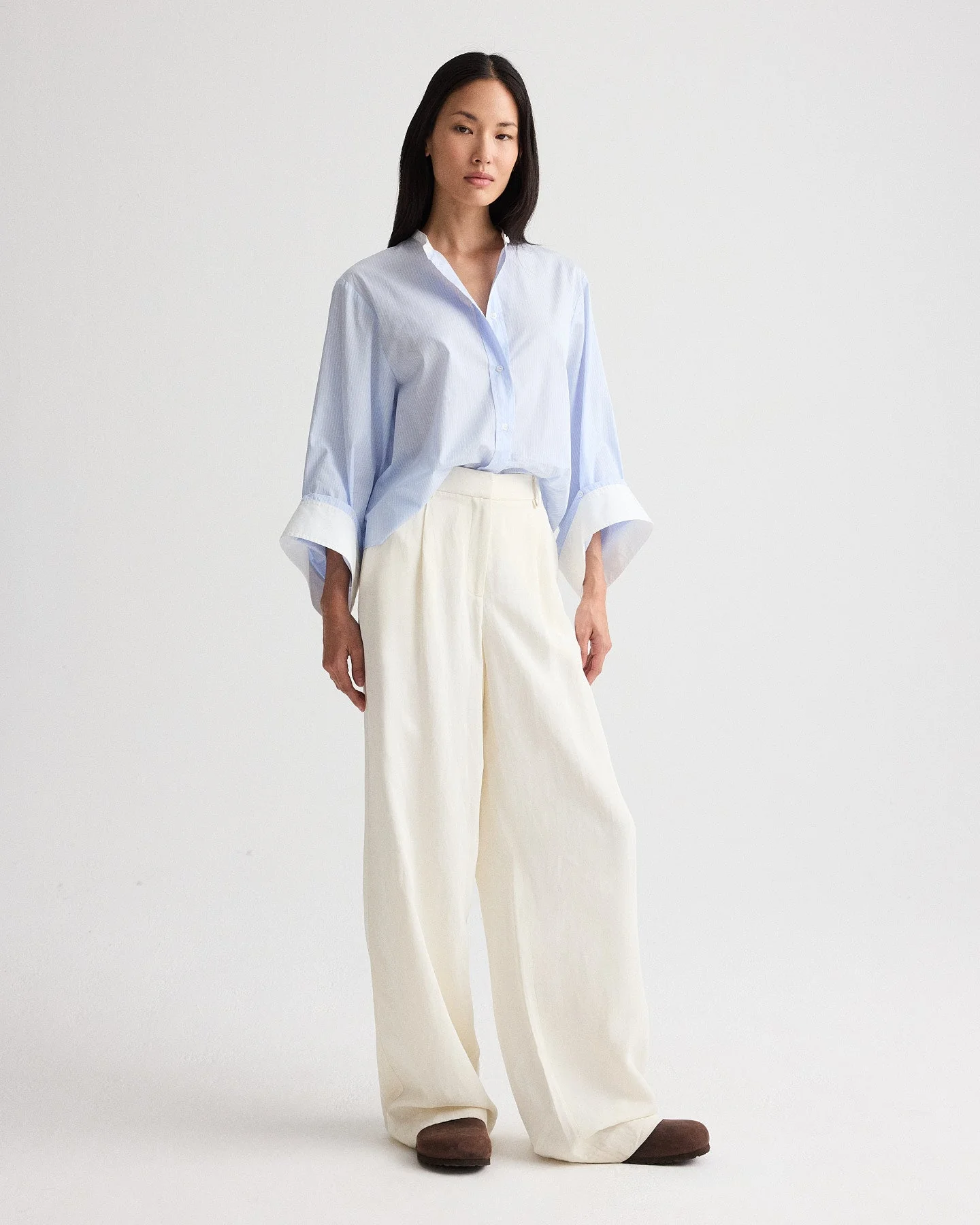 TWP - The Beau Shirt in Stripe Twill Shirting - Image 2