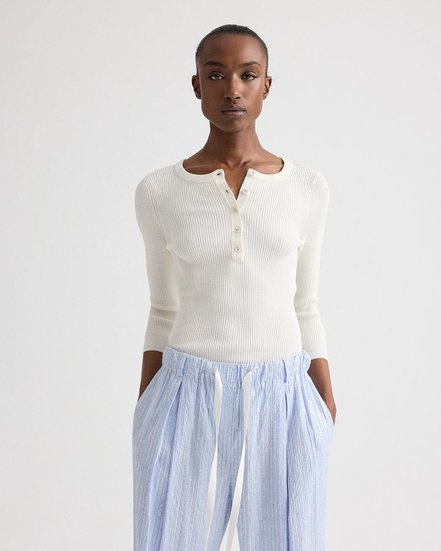 TWP - The Henley Sweater in Cotton Silk Yarn - Image 2
