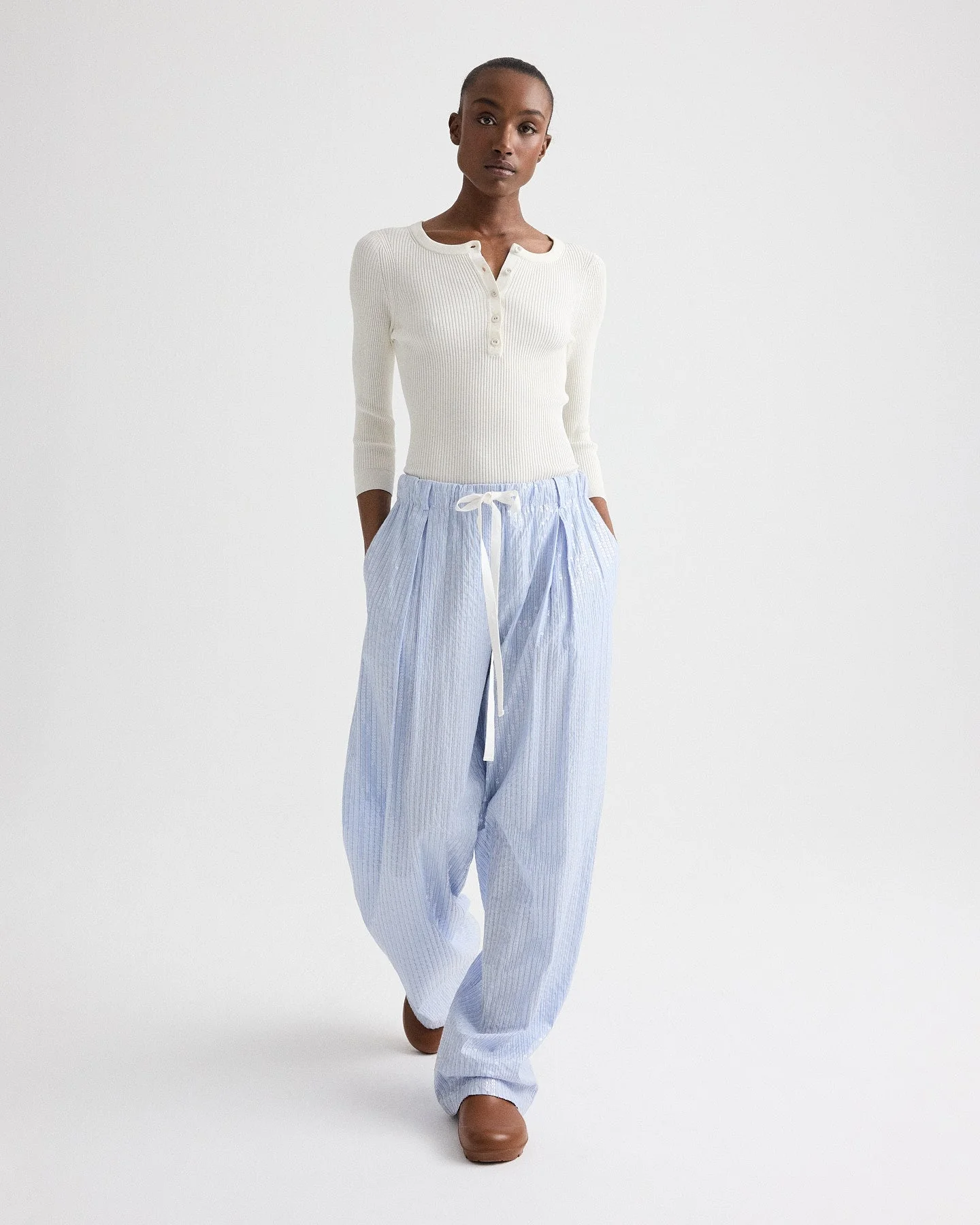 TWP - The Henley Sweater in Cotton Silk Yarn - Image 3