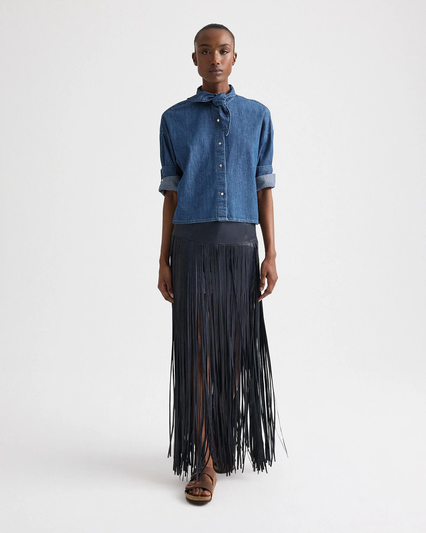 TWP - Tie One On Shirt in Denim Shirting - Image 3