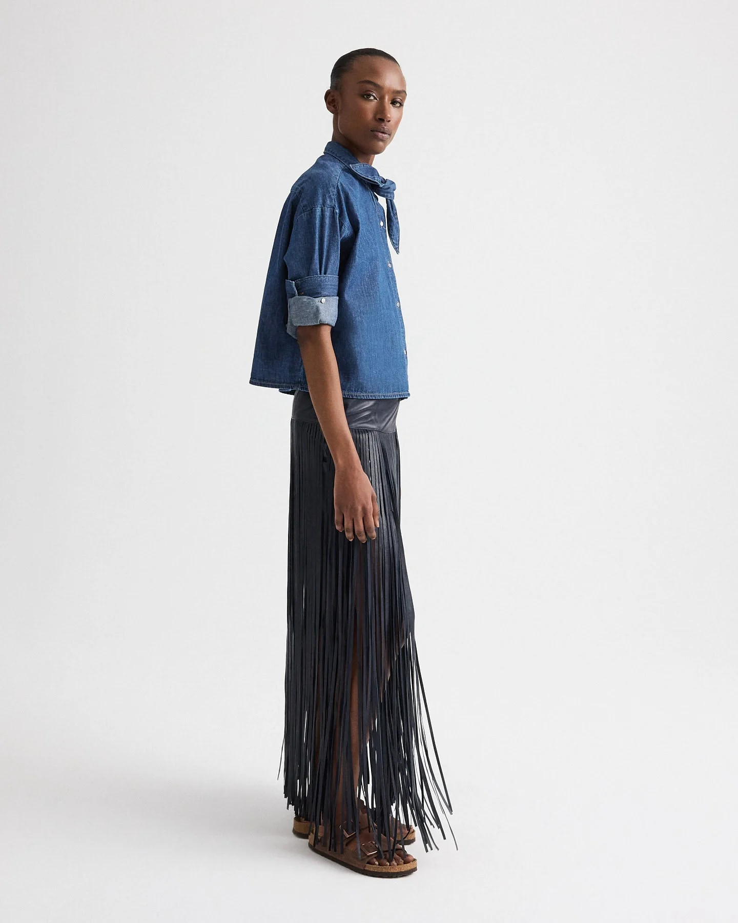 TWP - Tie One On Shirt in Denim Shirting - Image 4