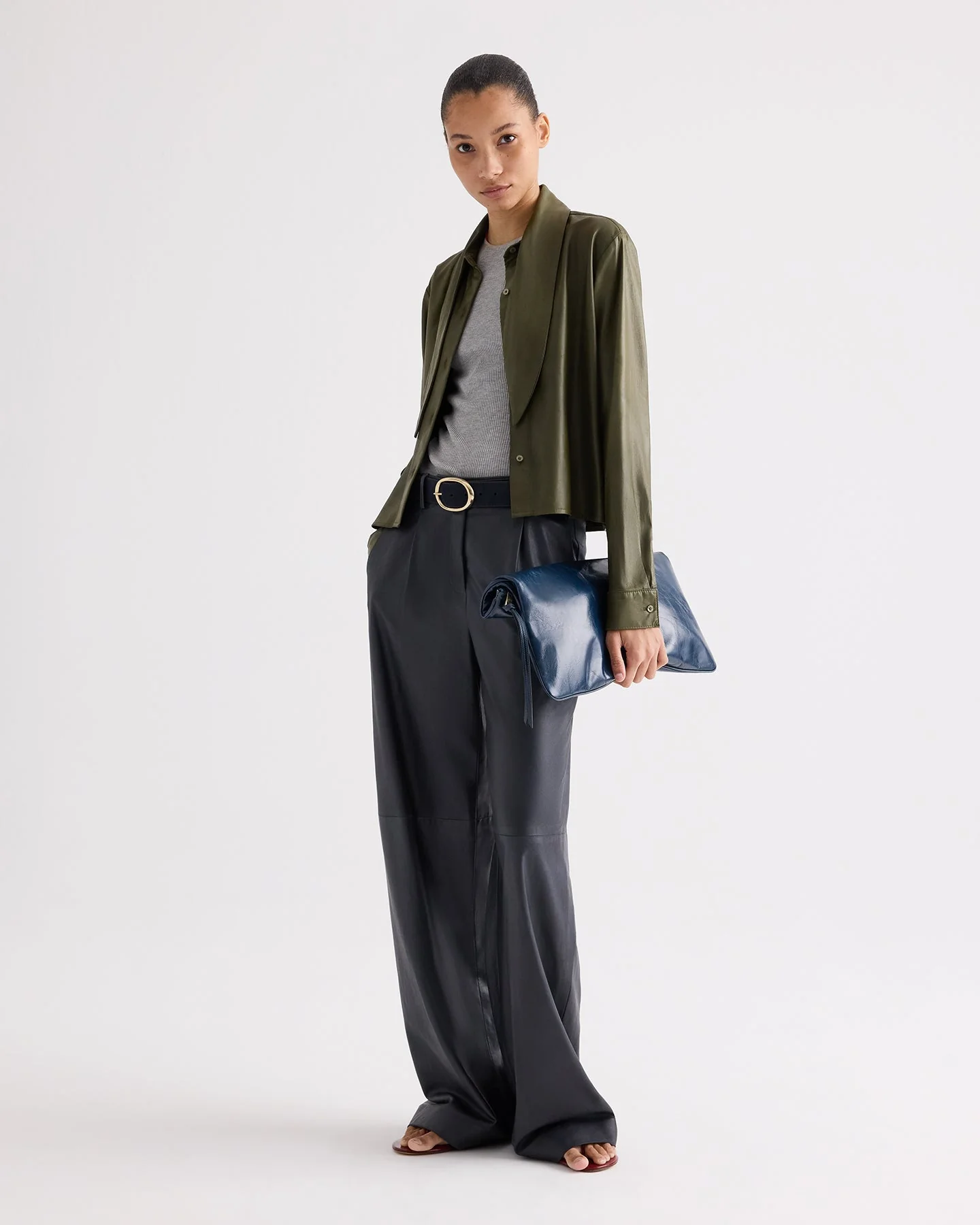 TWP - Tied Up In You Top in Paper Leather - Image 3