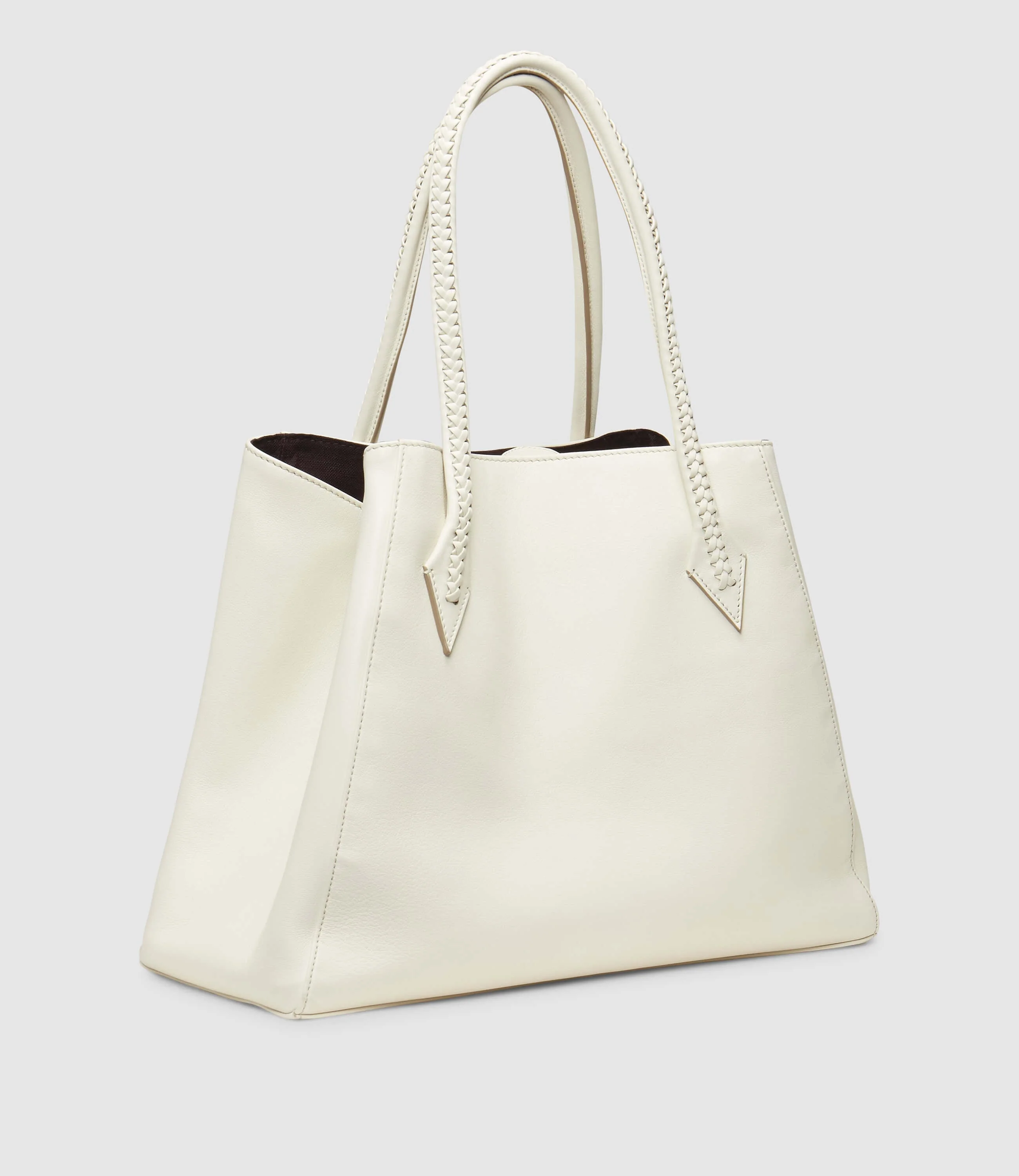 Metier - Vérité Collapsible Cabas Smooth Calfskin White Sand - Image 2