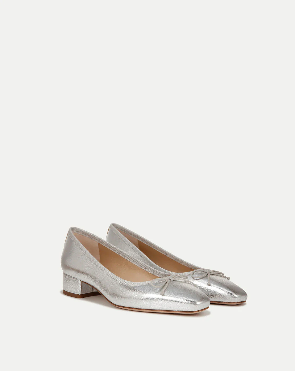 Veronica Beard - Cecile Metallic Leather Ballet Pump - Image 6