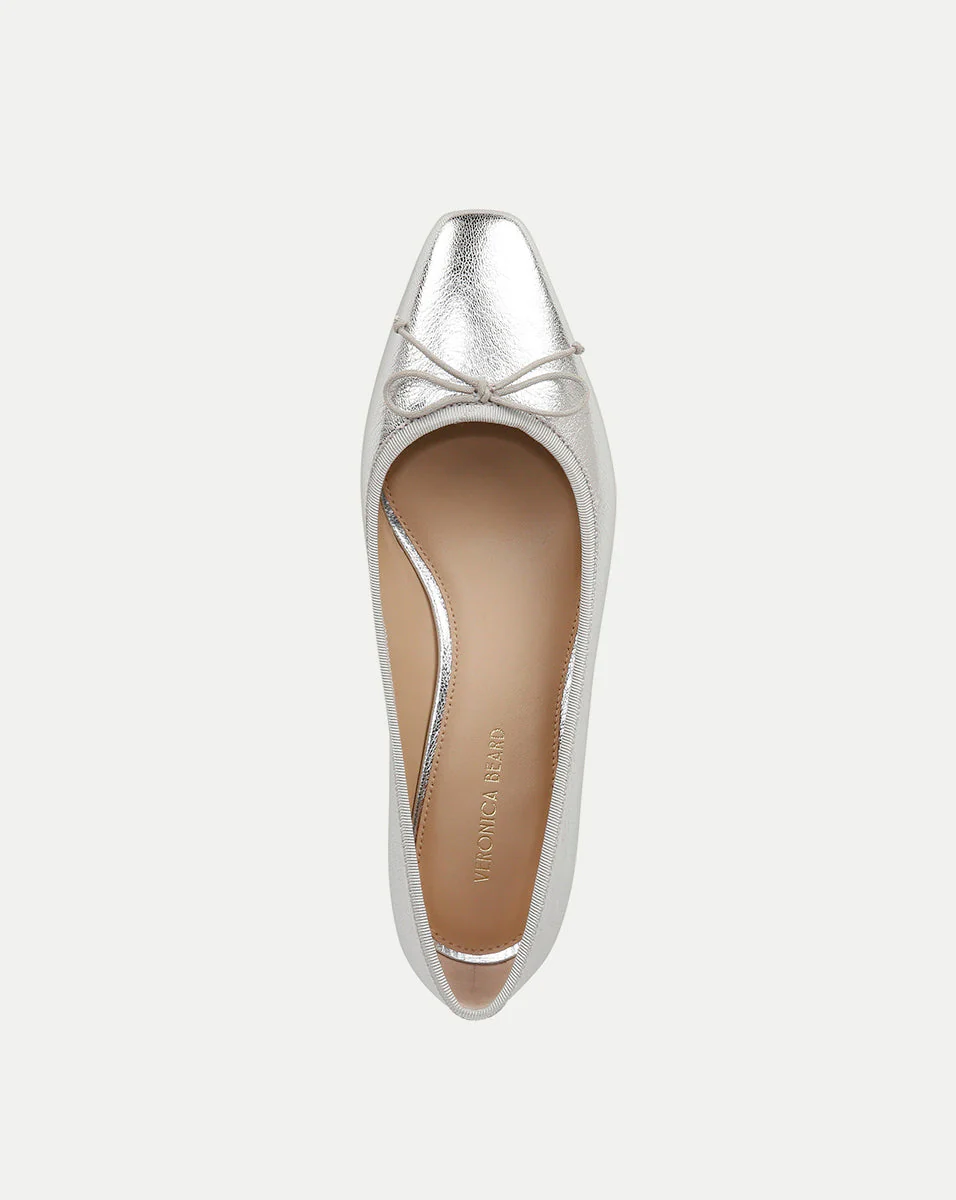 Veronica Beard - Cecile Metallic Leather Ballet Pump - Image 7