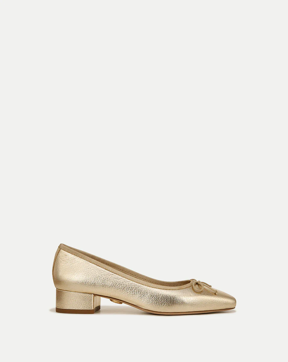 Veronica Beard - Cecile Metallic Leather Ballet Pump - Image 9