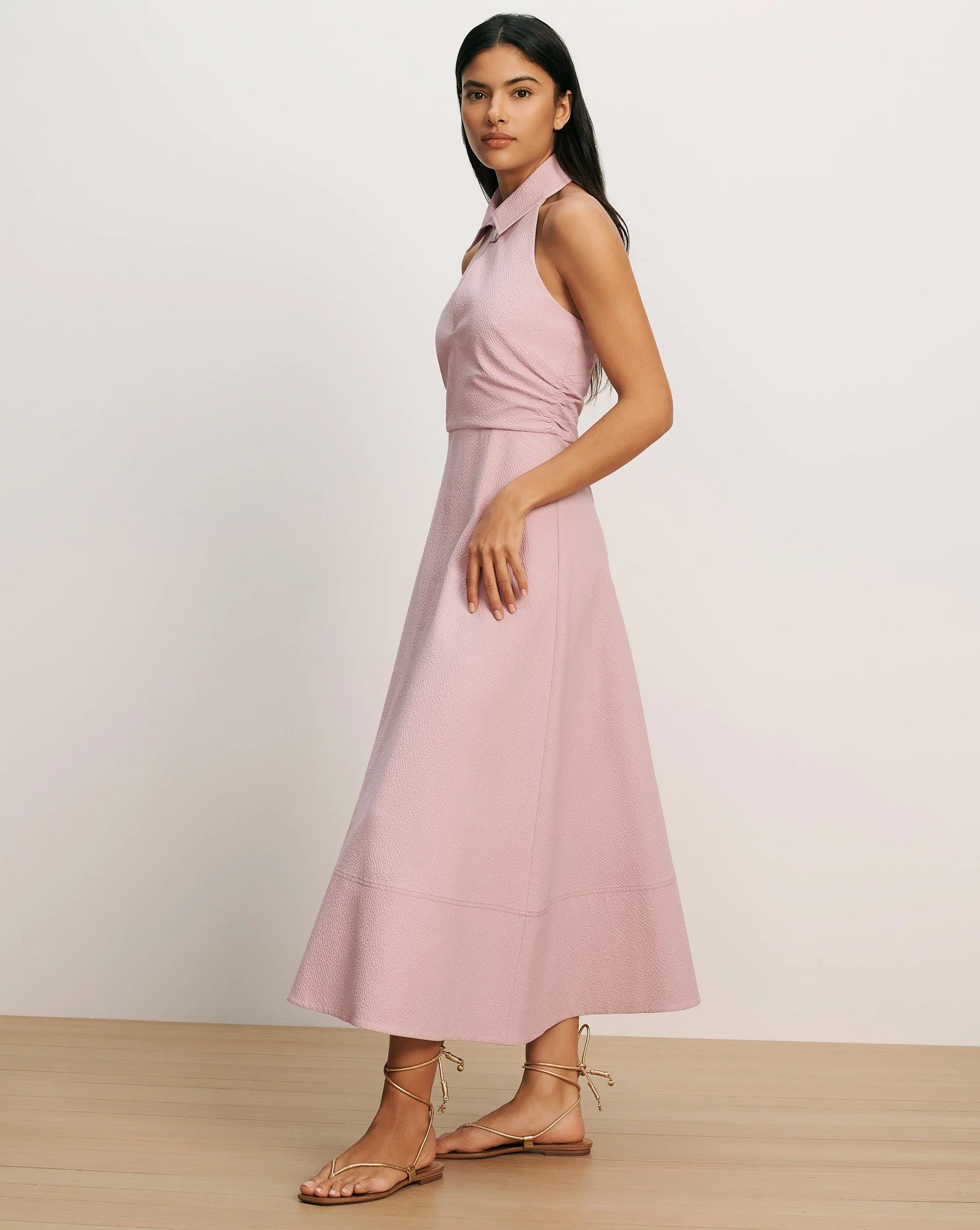Veronica Beard - Mackey Seersucker Halter Midi Dress - Image 2