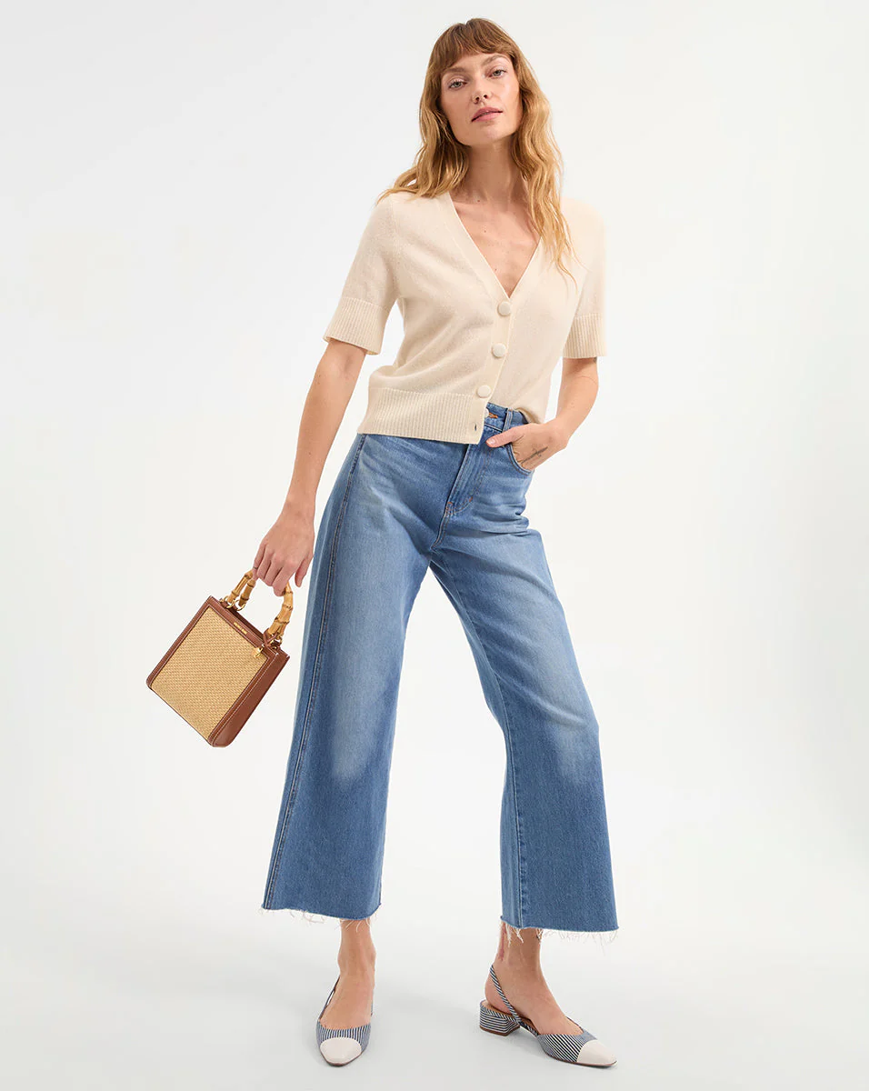 Veronica Beard - Solene Short Sleeve Cashmere Cardigan - Image 2