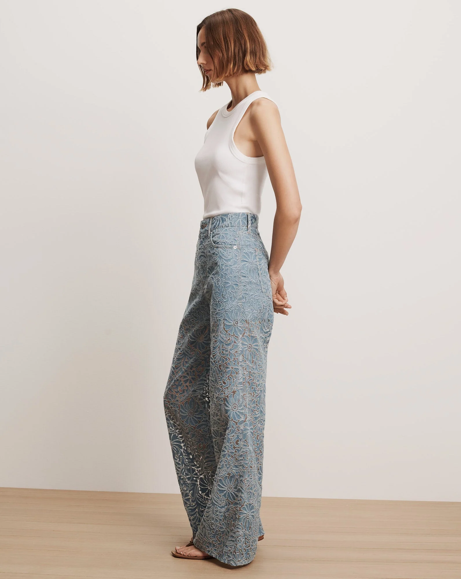 Veronica Beard - Taylor Burnout Wide - Leg Jean - Image 3
