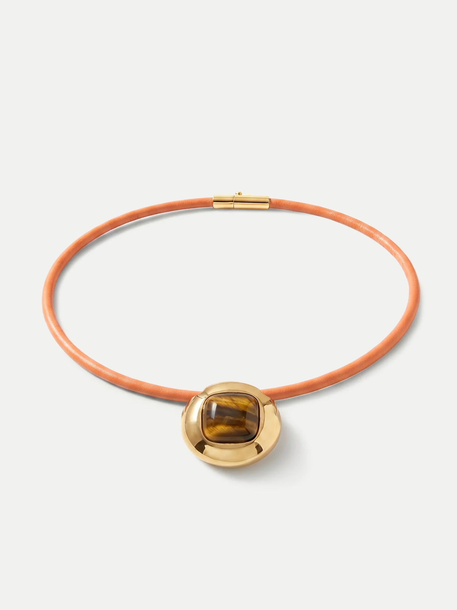 Veronica Beard - Tiger’s Eye Leather Cord Necklace - Image 3