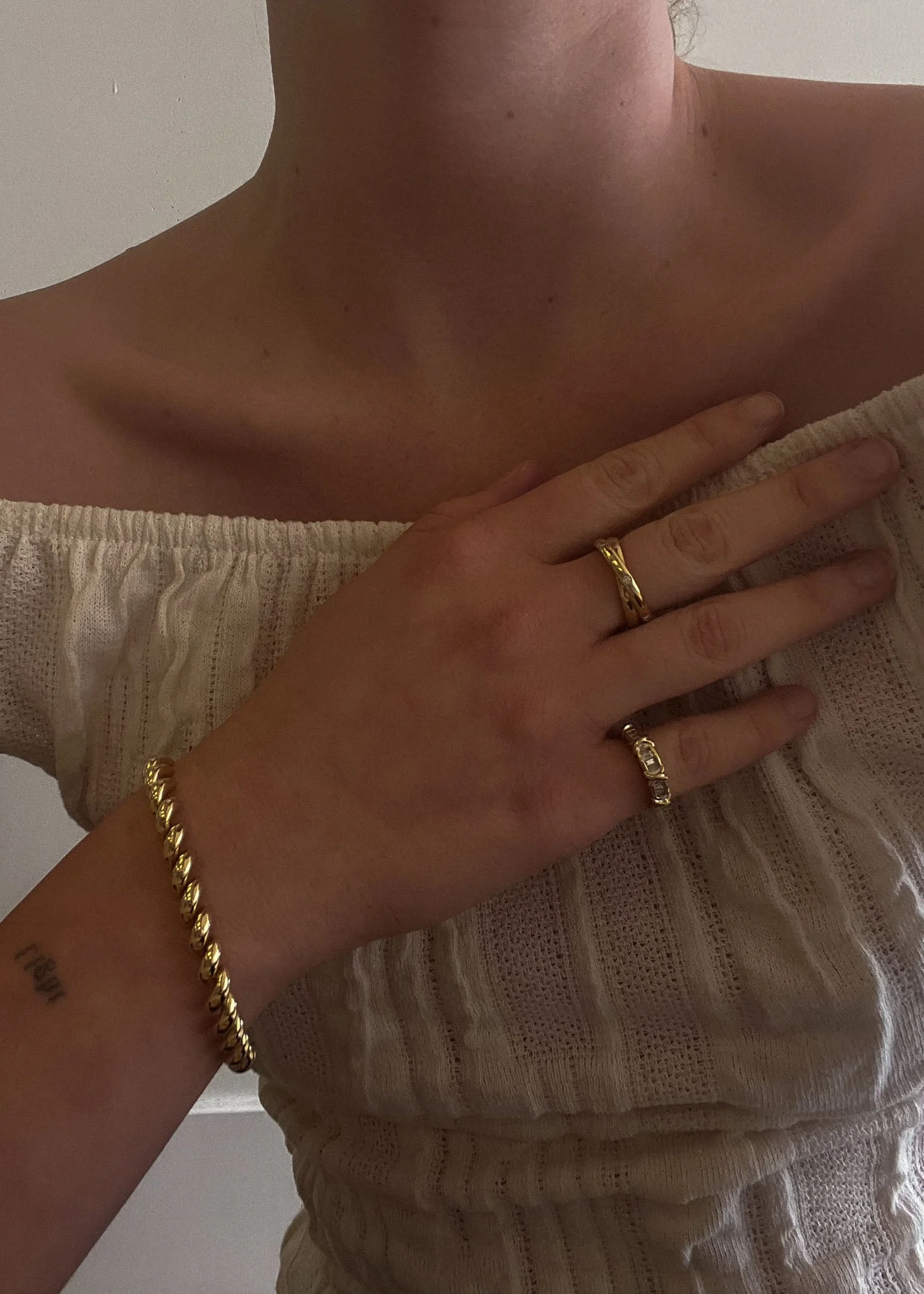 Kinn - Vintage Baguette Diamond X Ring - Image 4