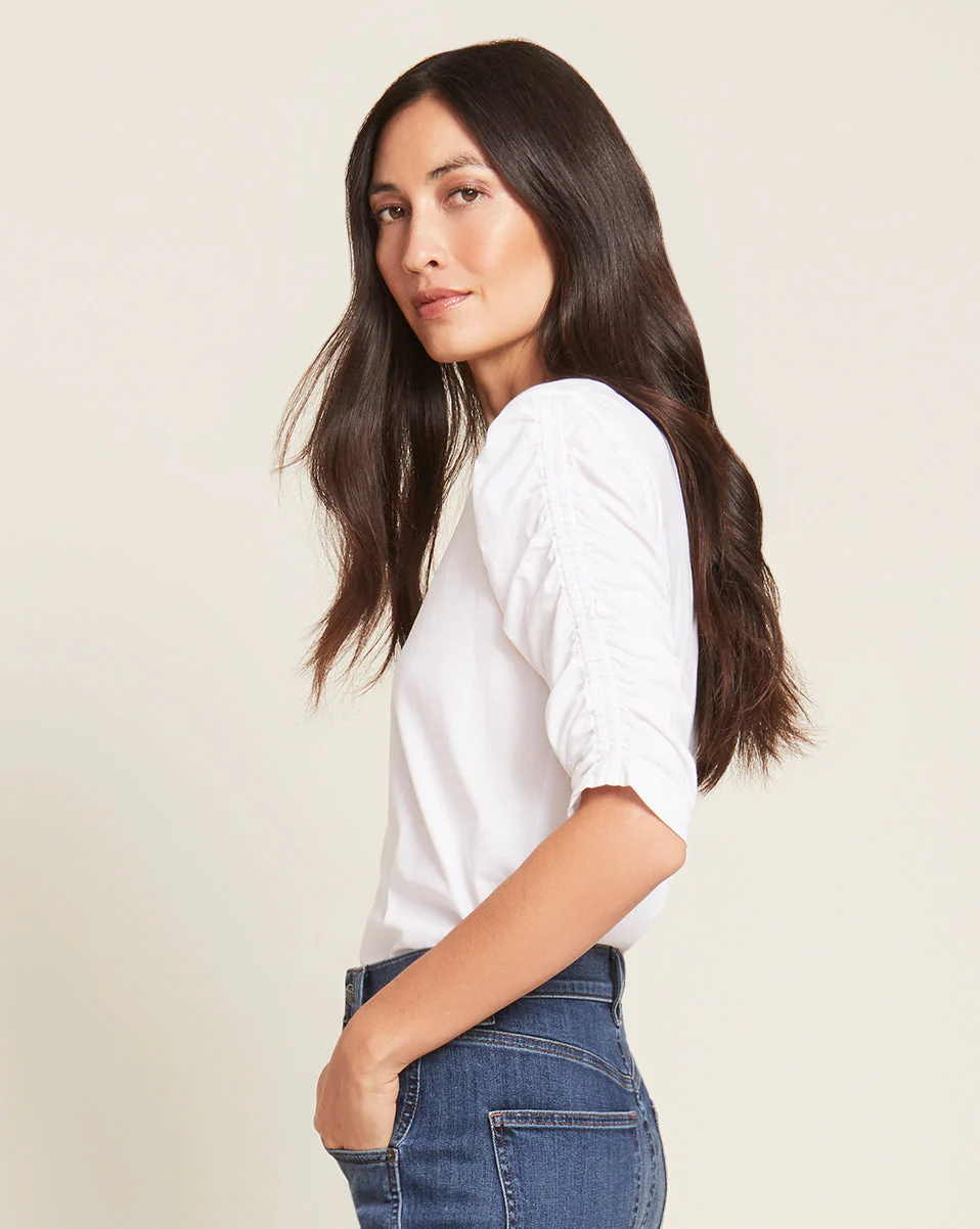 Veronica Beard - Waldorf Ruched - Sleeve T - Shirt