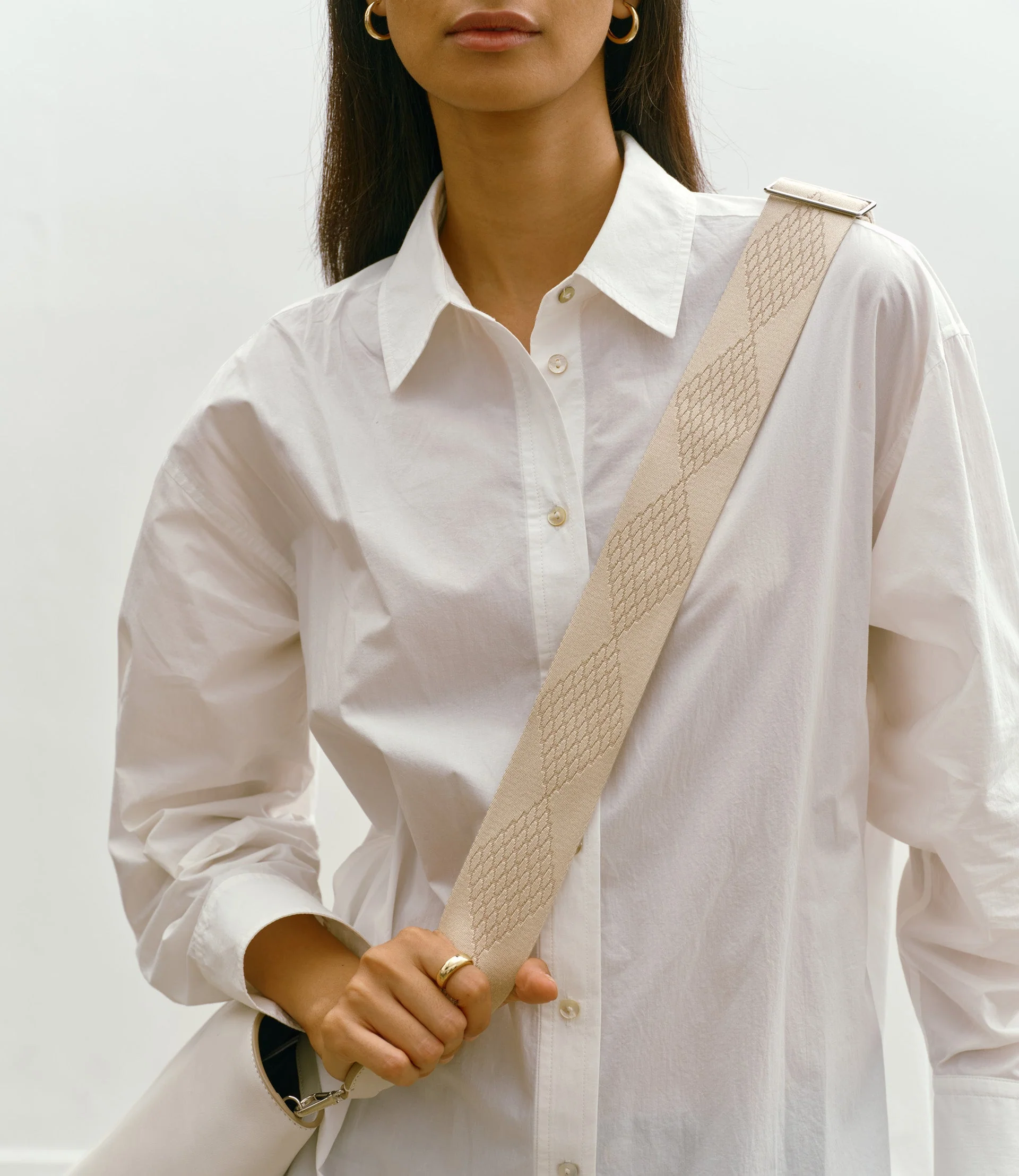 Metier - Webbing Strap Bianco With Silver Hardware - Image 4
