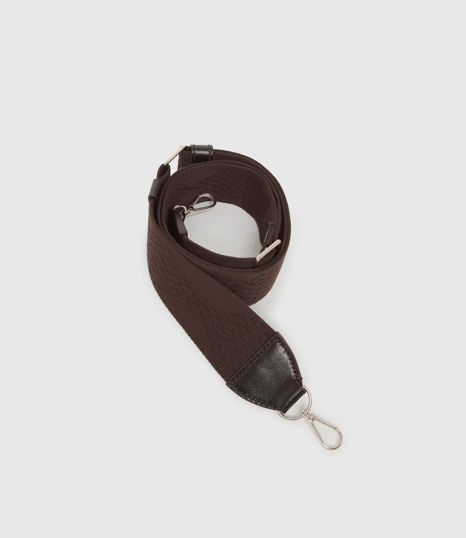 Metier - Webbing Strap Chocolate With Silver Hardware