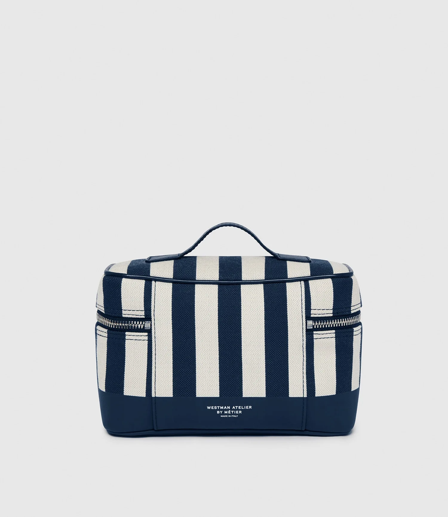 Metier - Westman Atelier By Métier Makeup Train Case Jacquard Navy Stripe - Image 2
