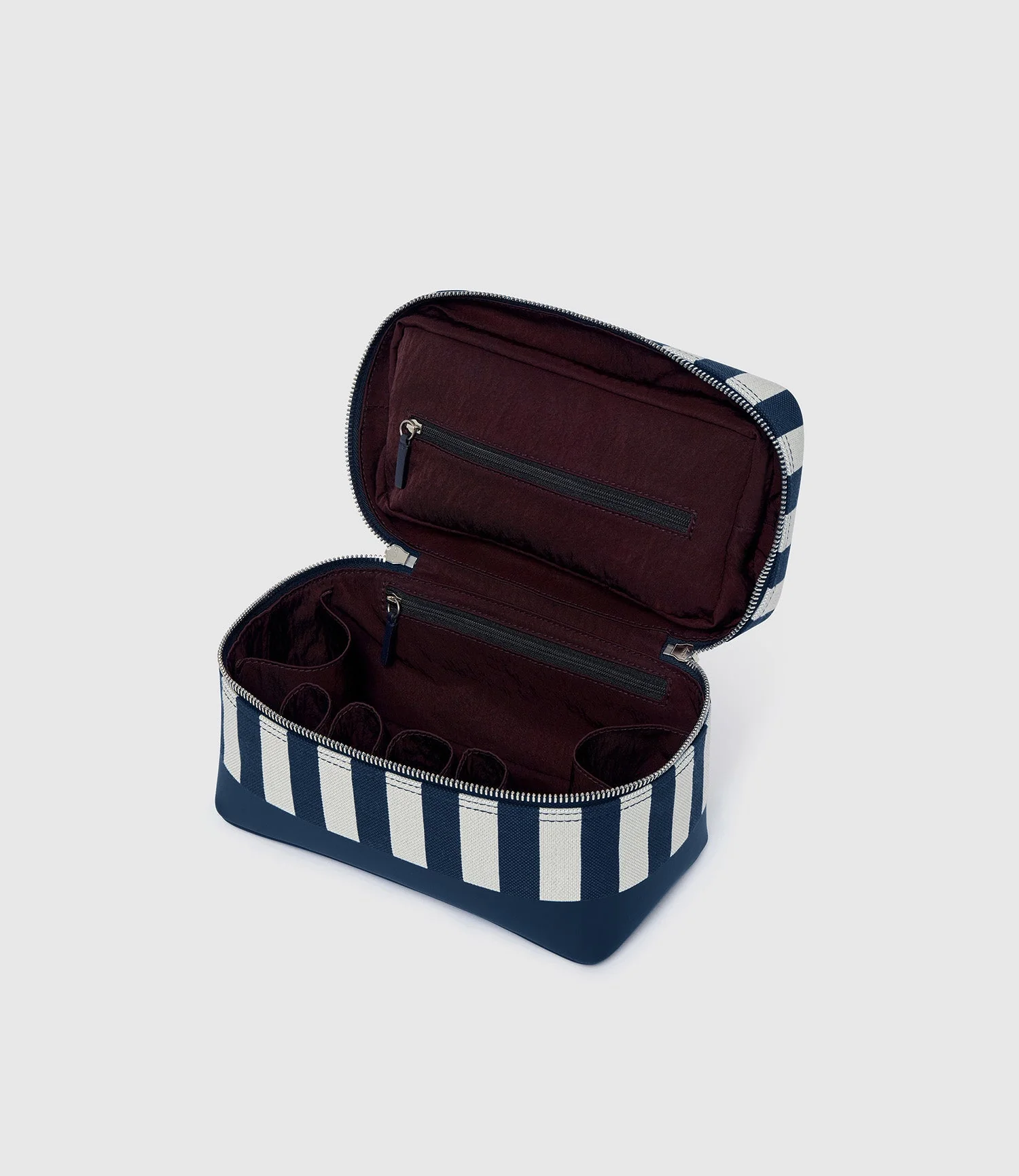 Metier - Westman Atelier By Métier Oversized Makeup Train Case Jacquard Navy Stripe - Image 3
