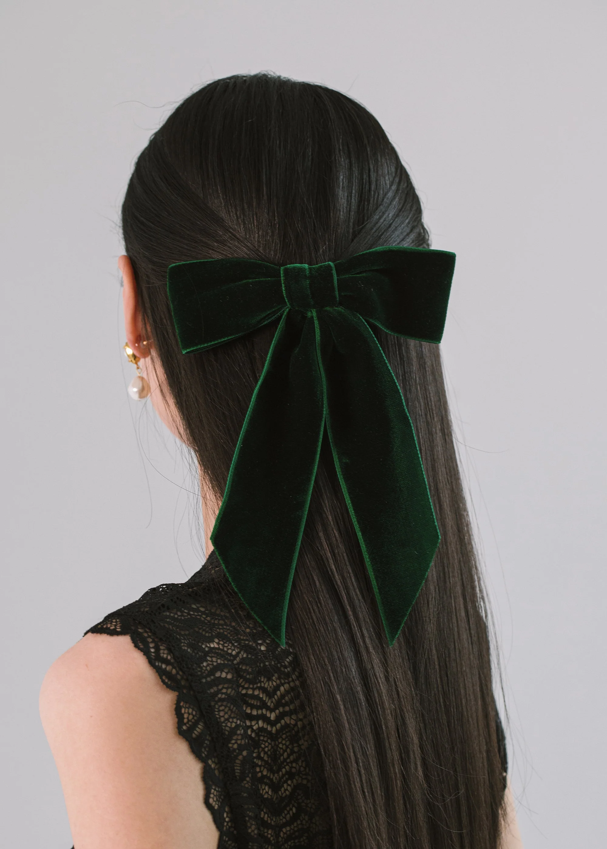 Jennifer Behr - Wide Velvet Bow Barrette - Image 3
