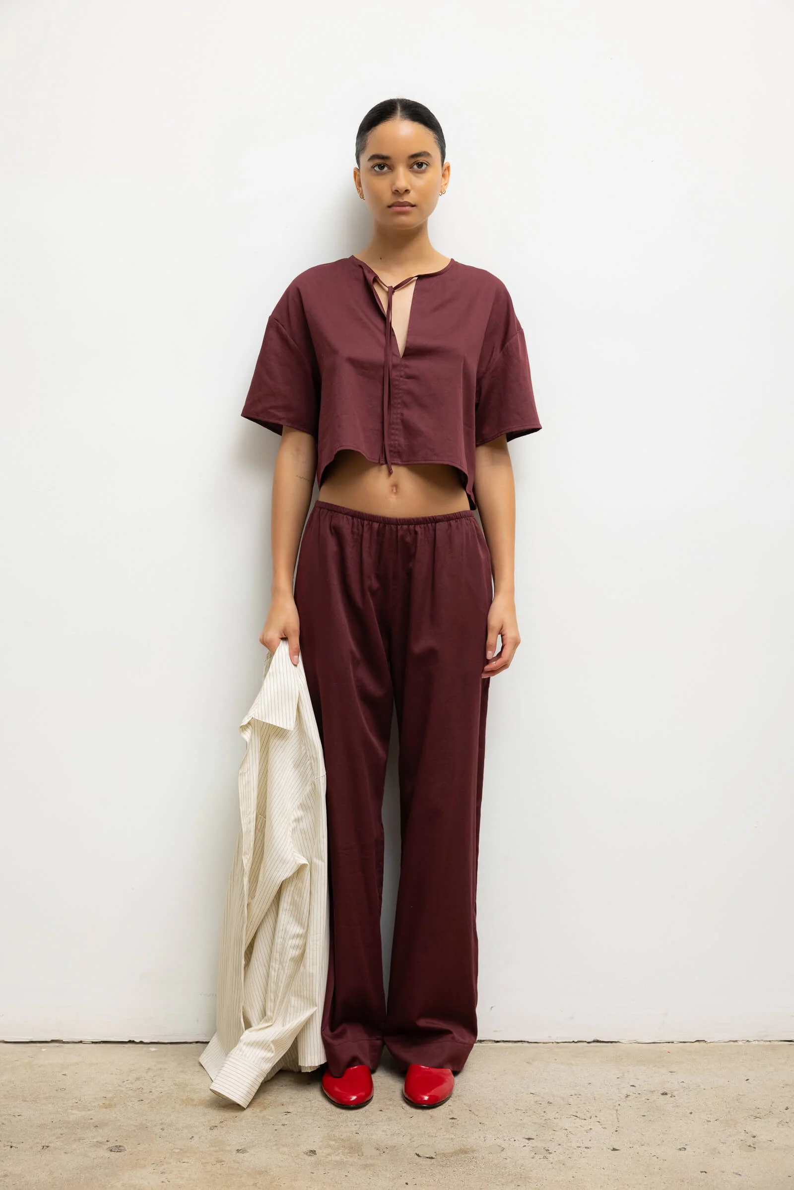 Leset - Yoko Short Sleeve Tie Top - Image 3