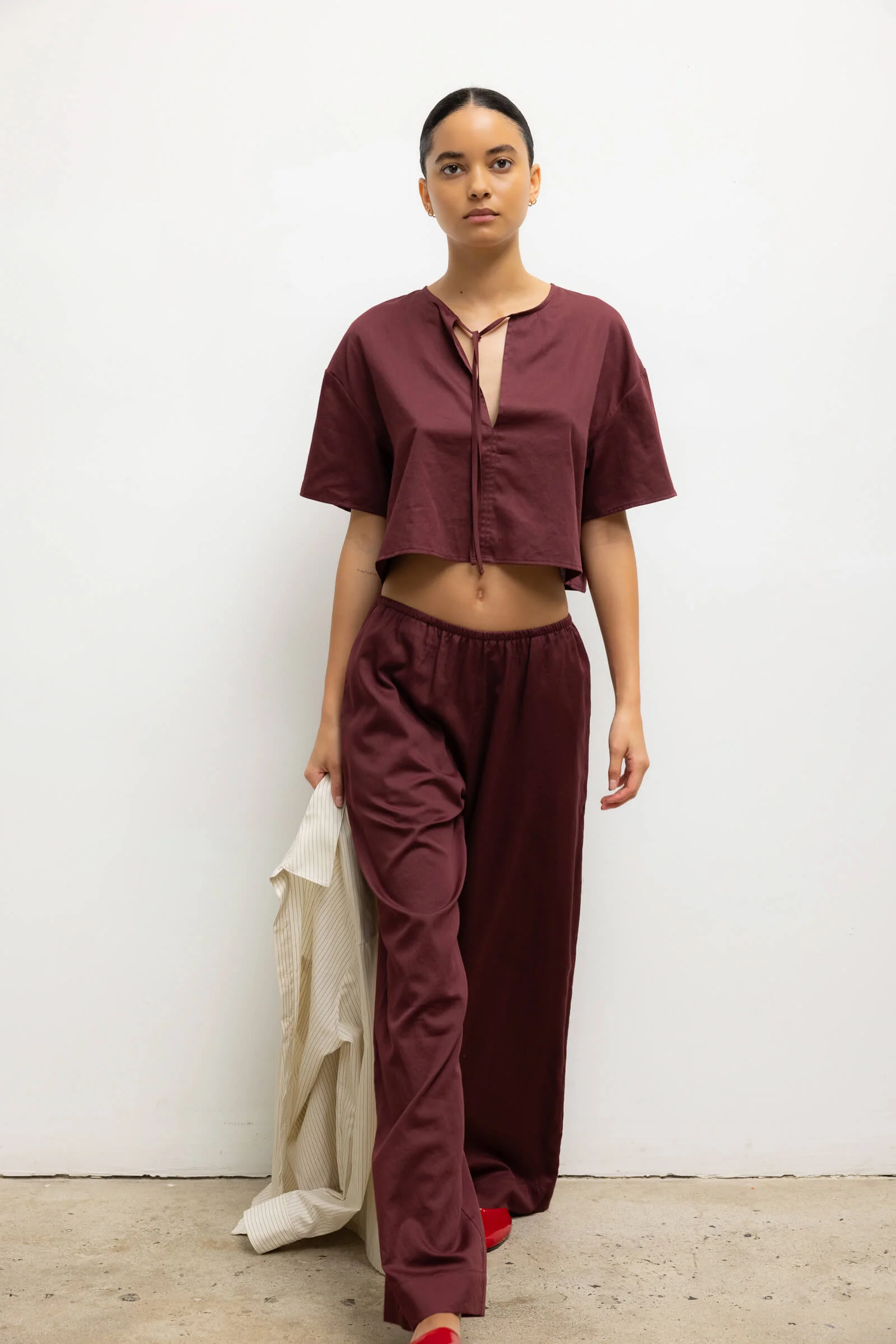 Leset - Yoko Short Sleeve Tie Top - Image 4